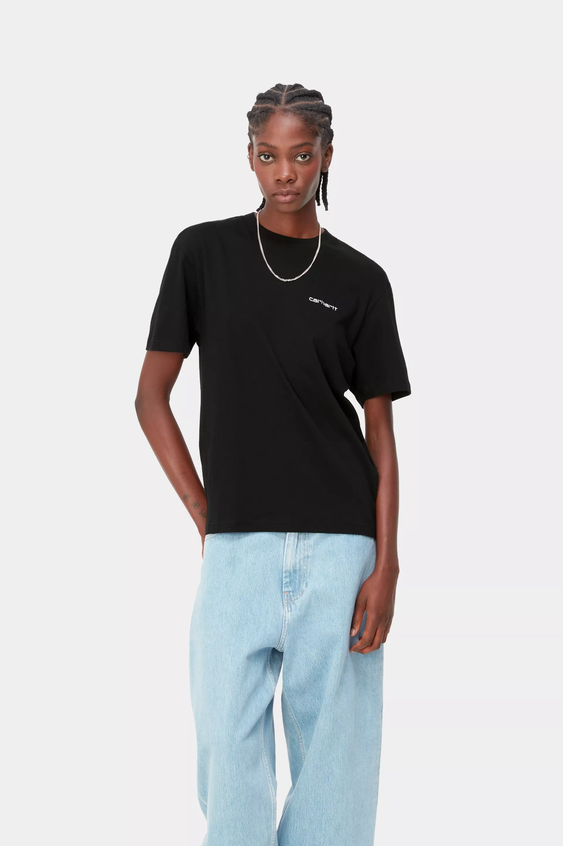 W' S/S Script Embroidery T-Shirt