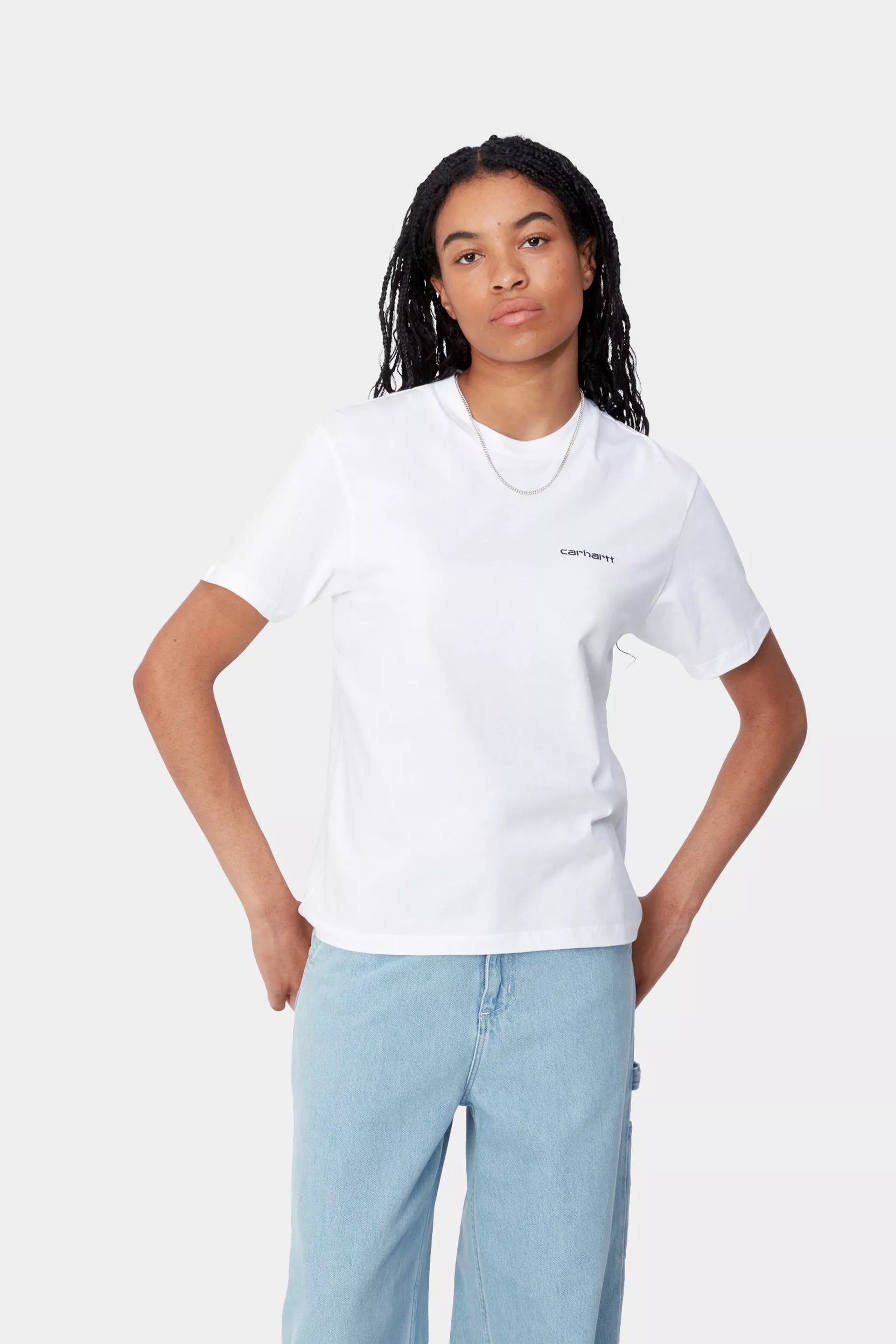 W' S/S Script Embroidery T-Shirt