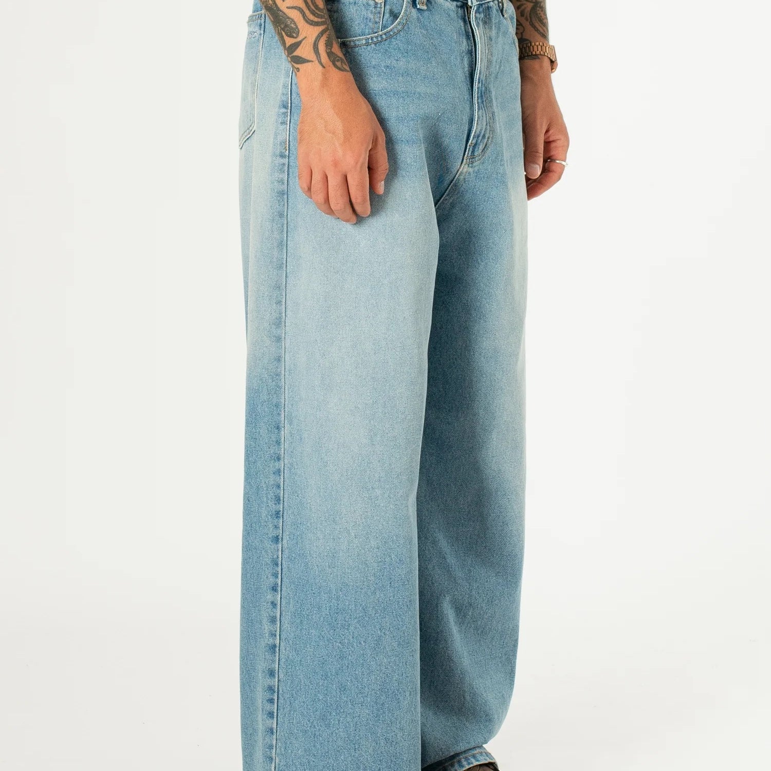 Side-button Denim Jeans