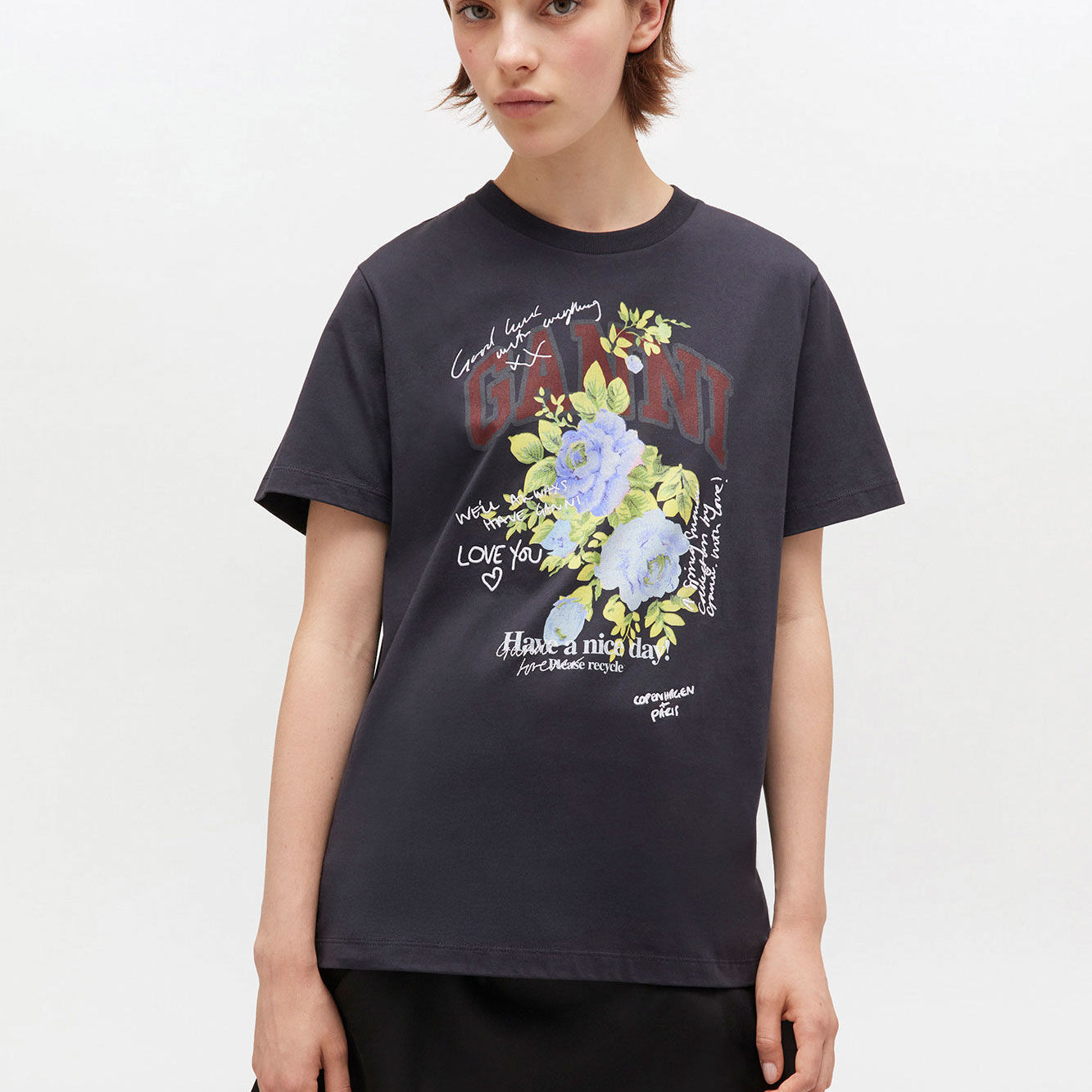 T-Shirt mit Rosenprint