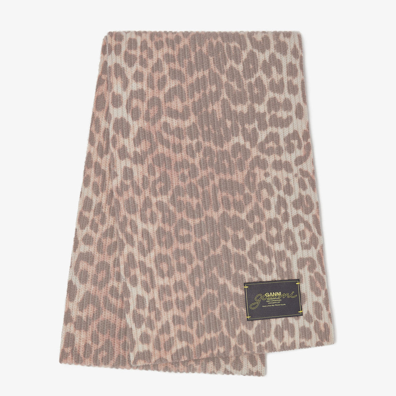 Wollstrickschal mit Leopardenmuster