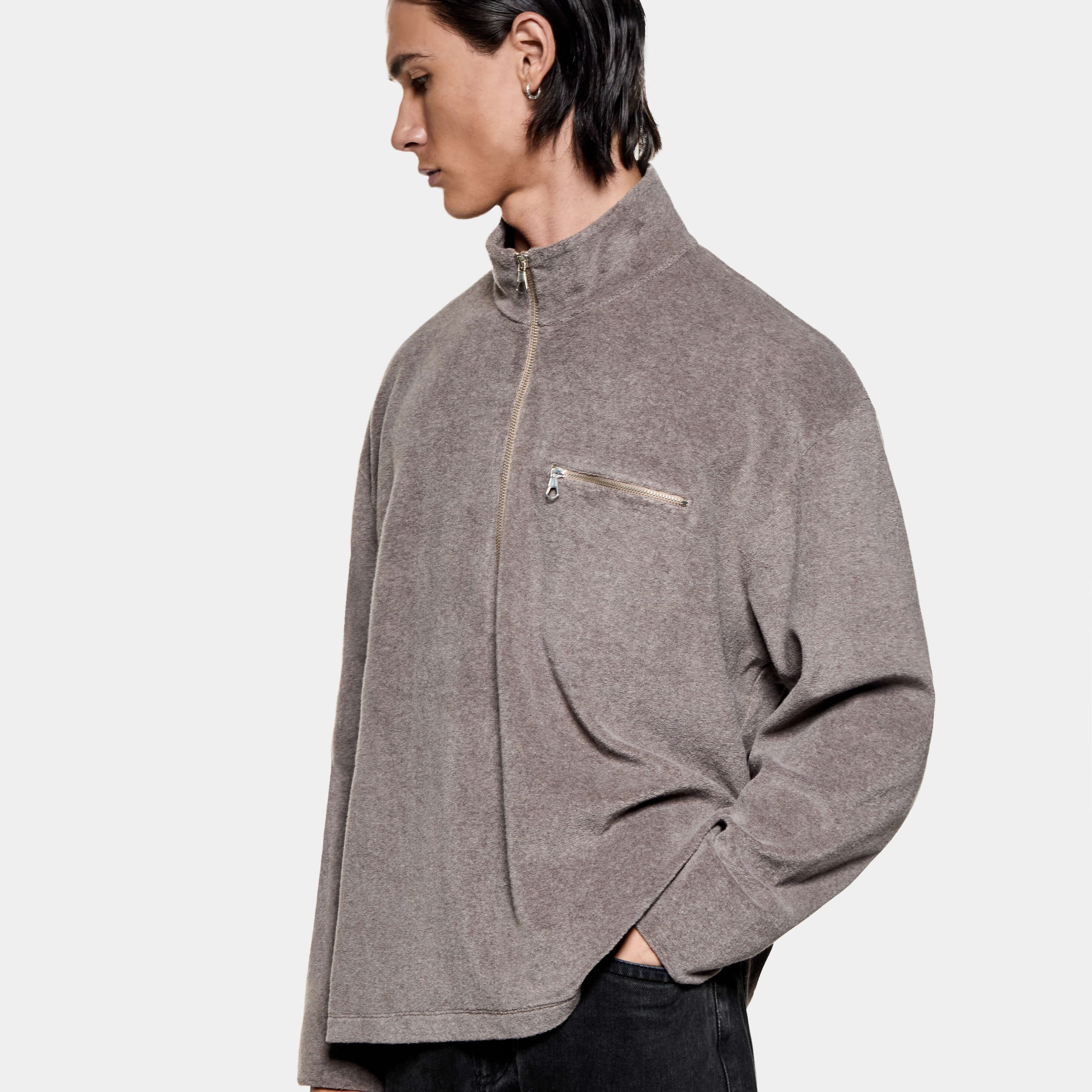 TOWELLING QUARTER ZIP