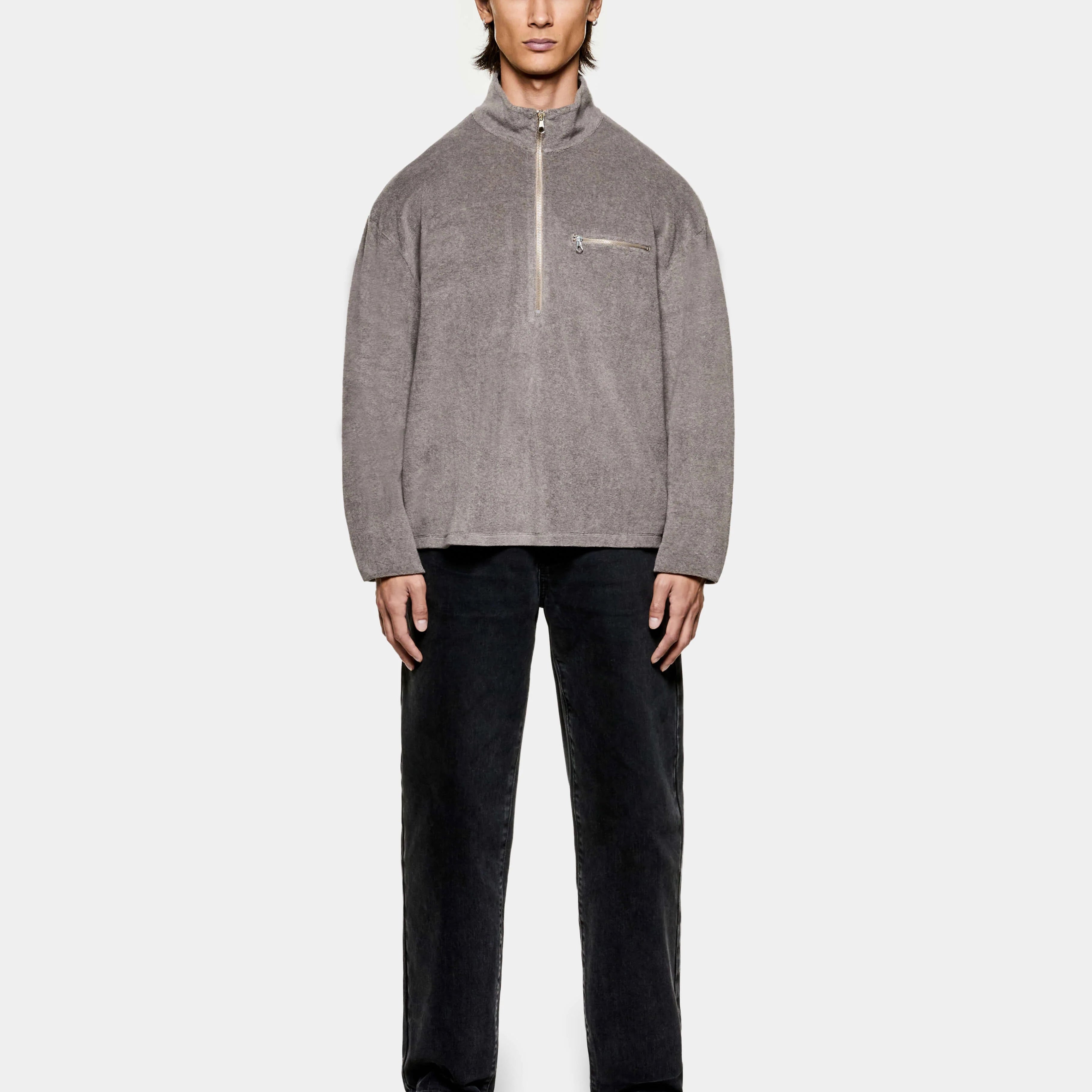 TOWELLING QUARTER ZIP