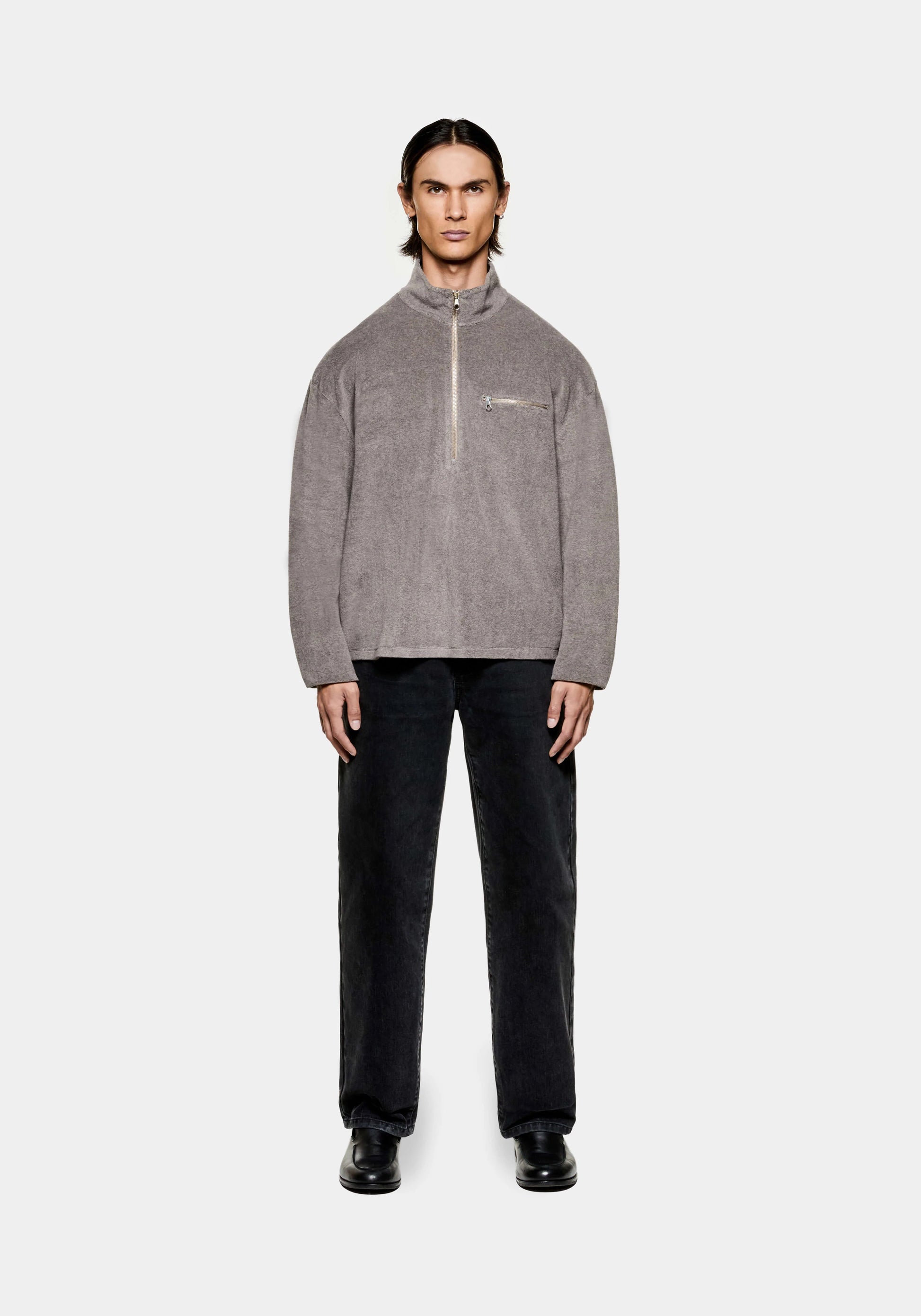 TOWELLING QUARTER ZIP