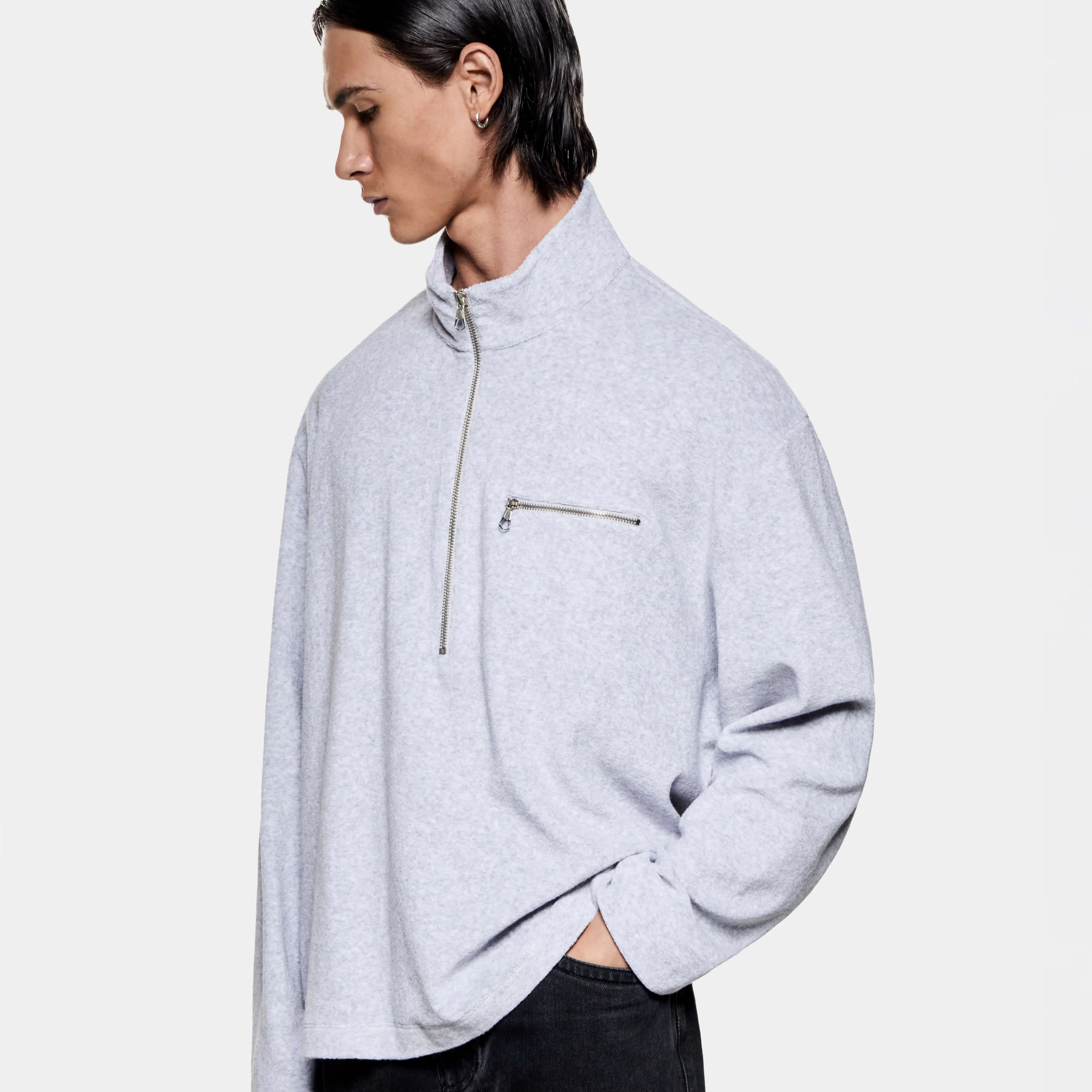 TOWELLING QUARTER ZIP