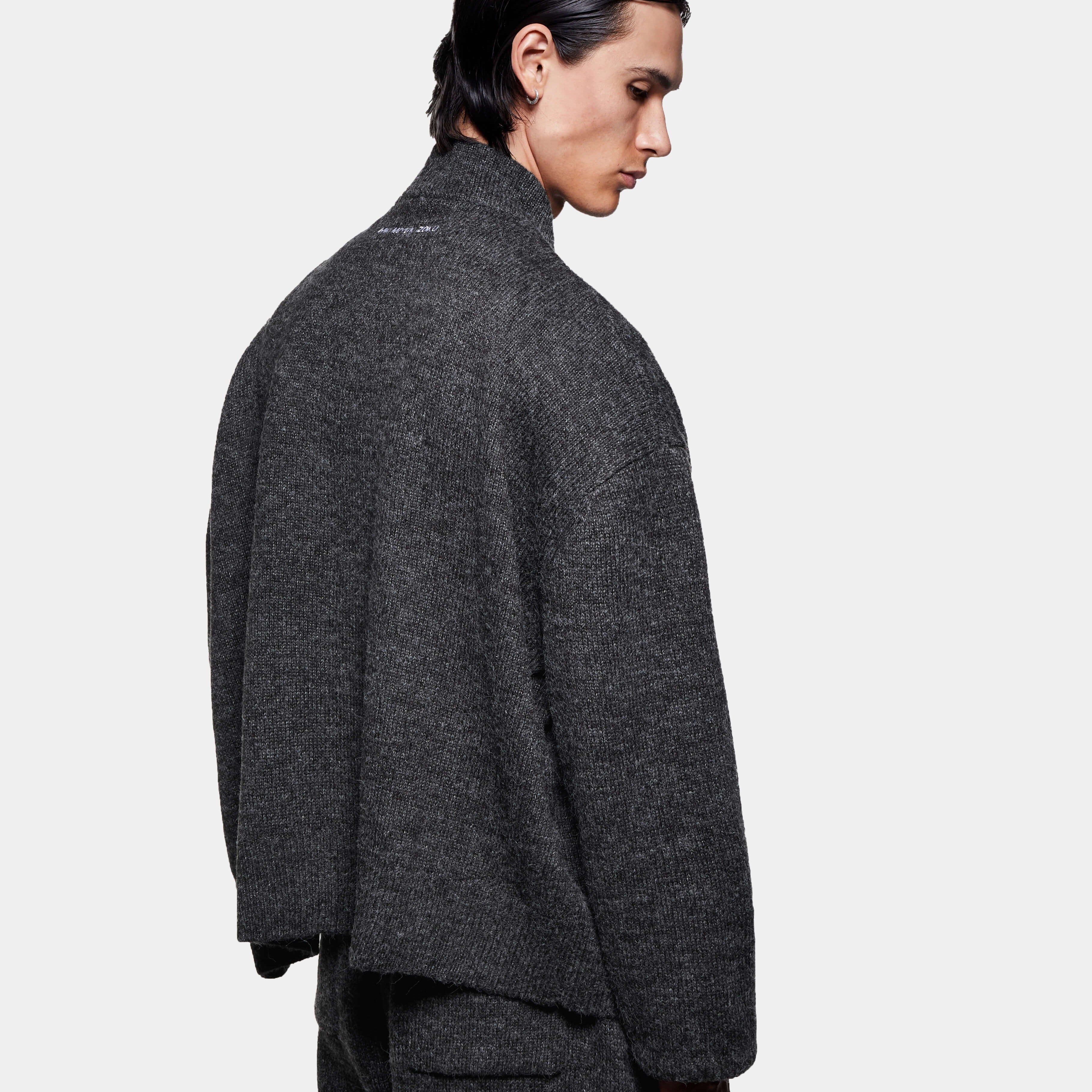 MOHAIR BLEND KNIT TRACK JACKET