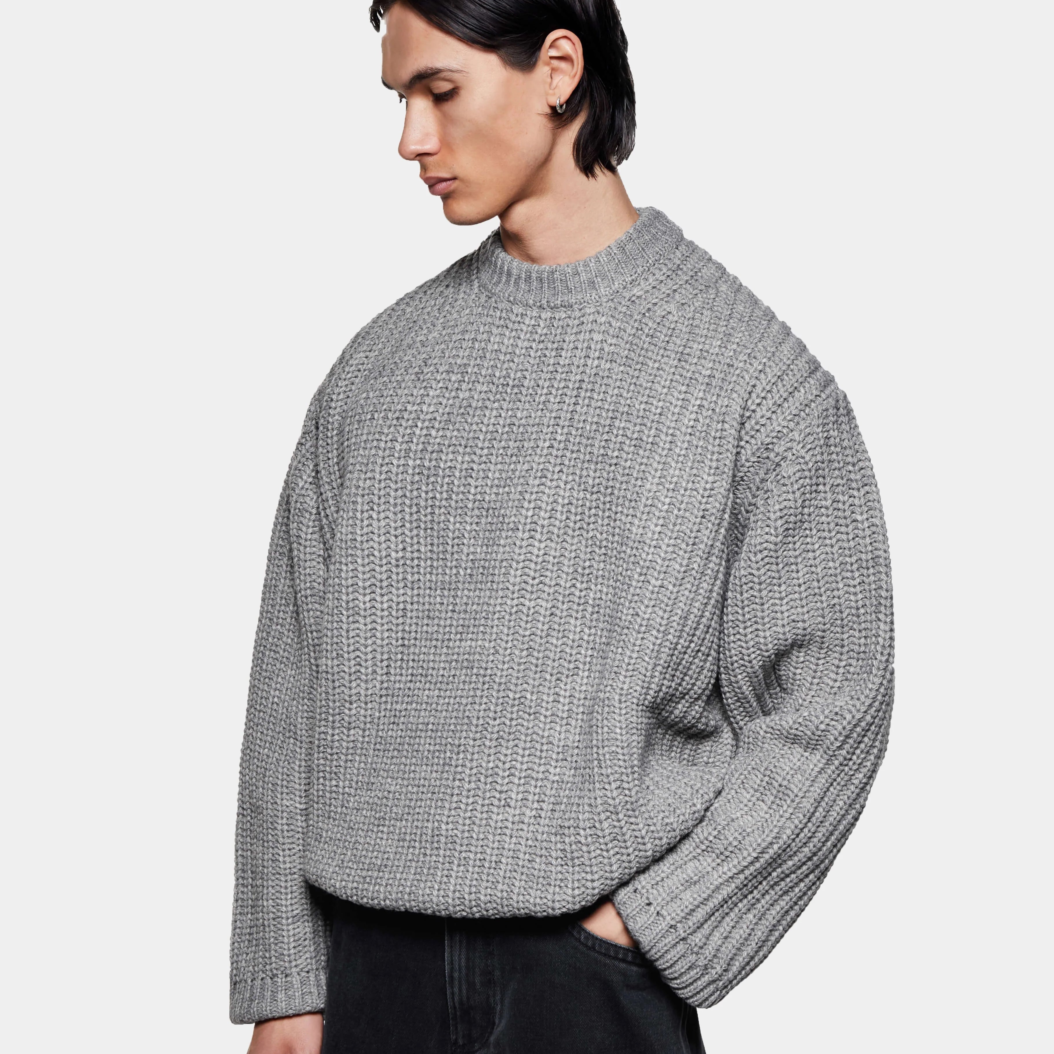 CHUNKY RIB KNIT CREWNECK