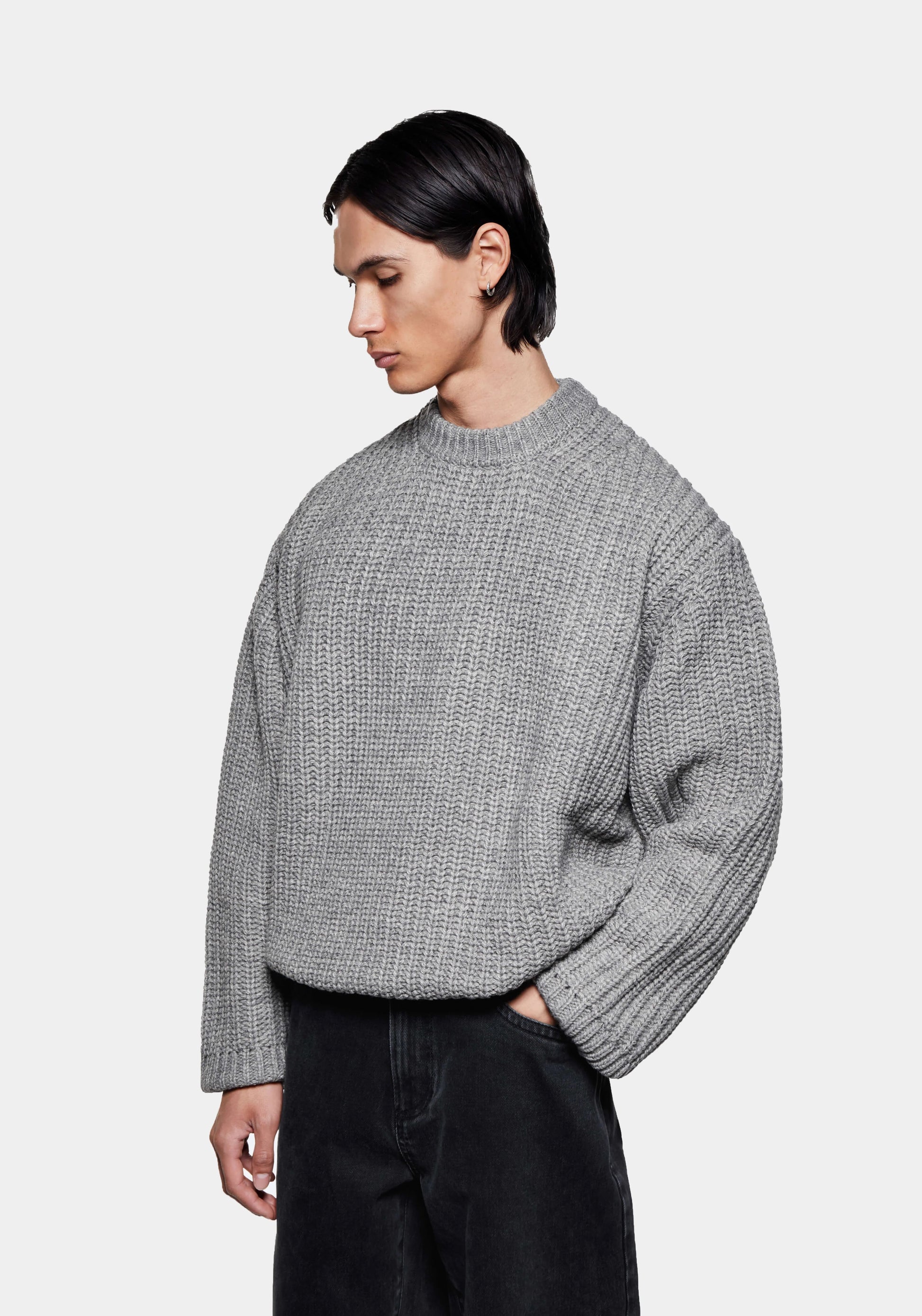 CHUNKY RIB KNIT CREWNECK