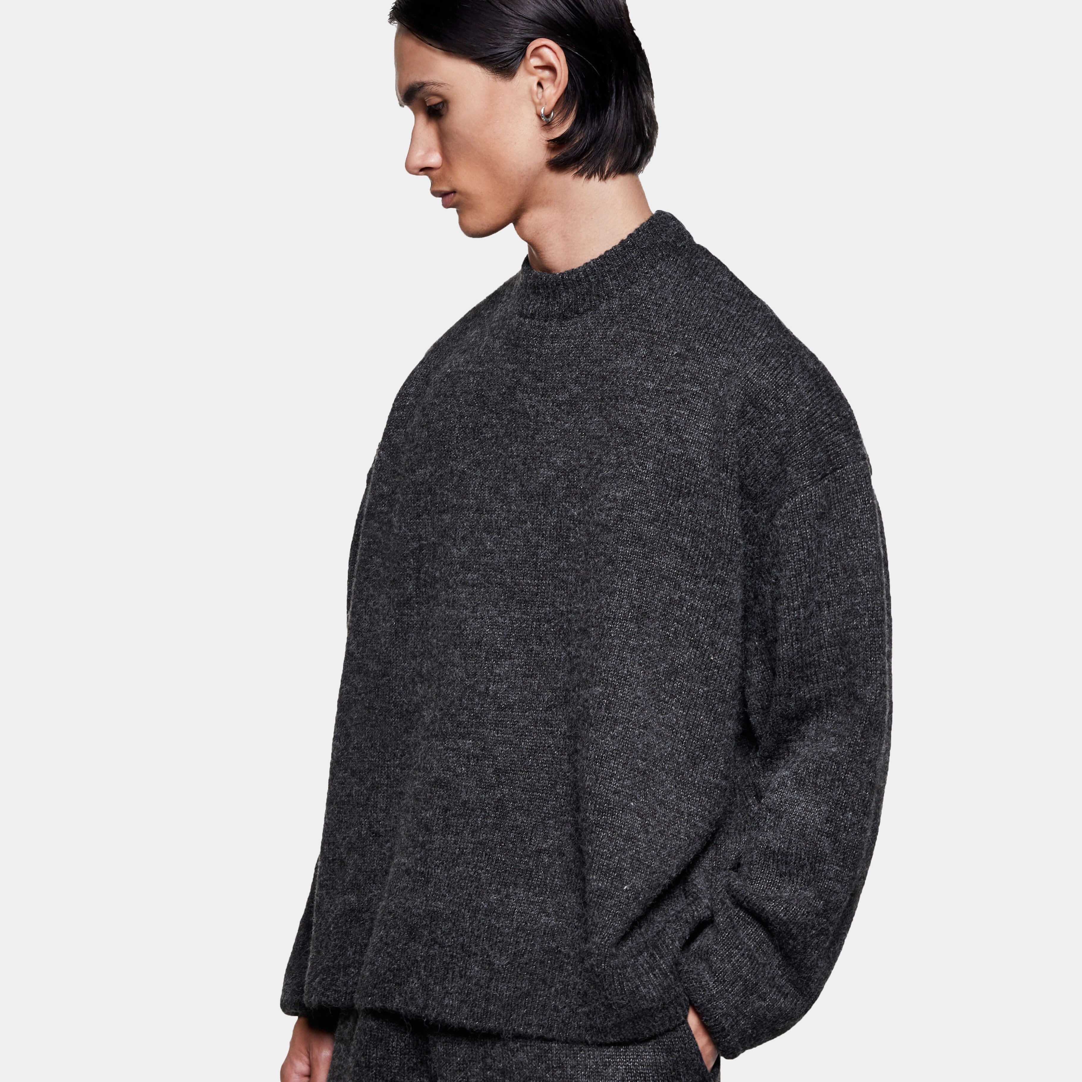 MOHAIR BLEND KNIT CREWNECK