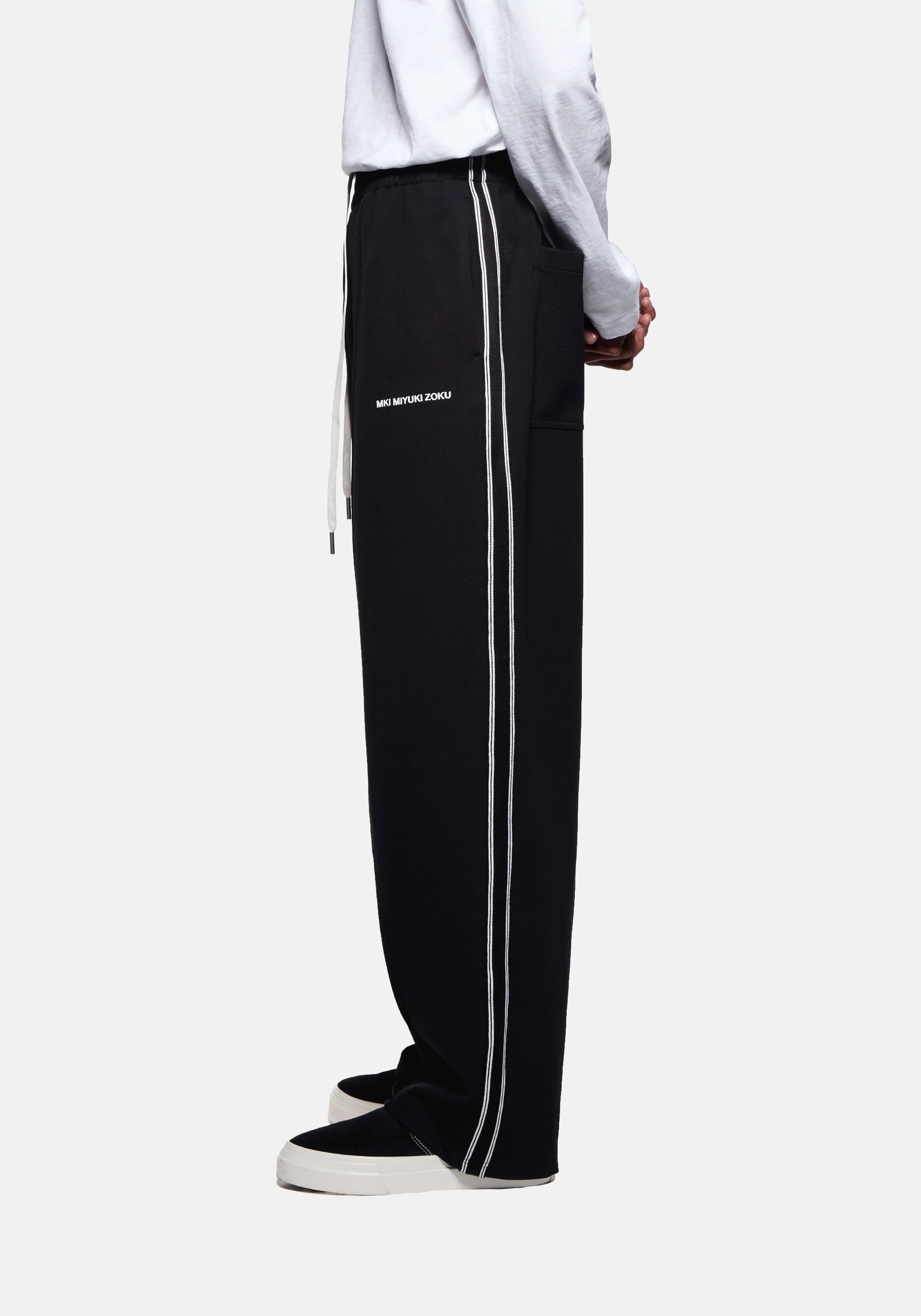 WIDE FIT POLY TRACK PANTS