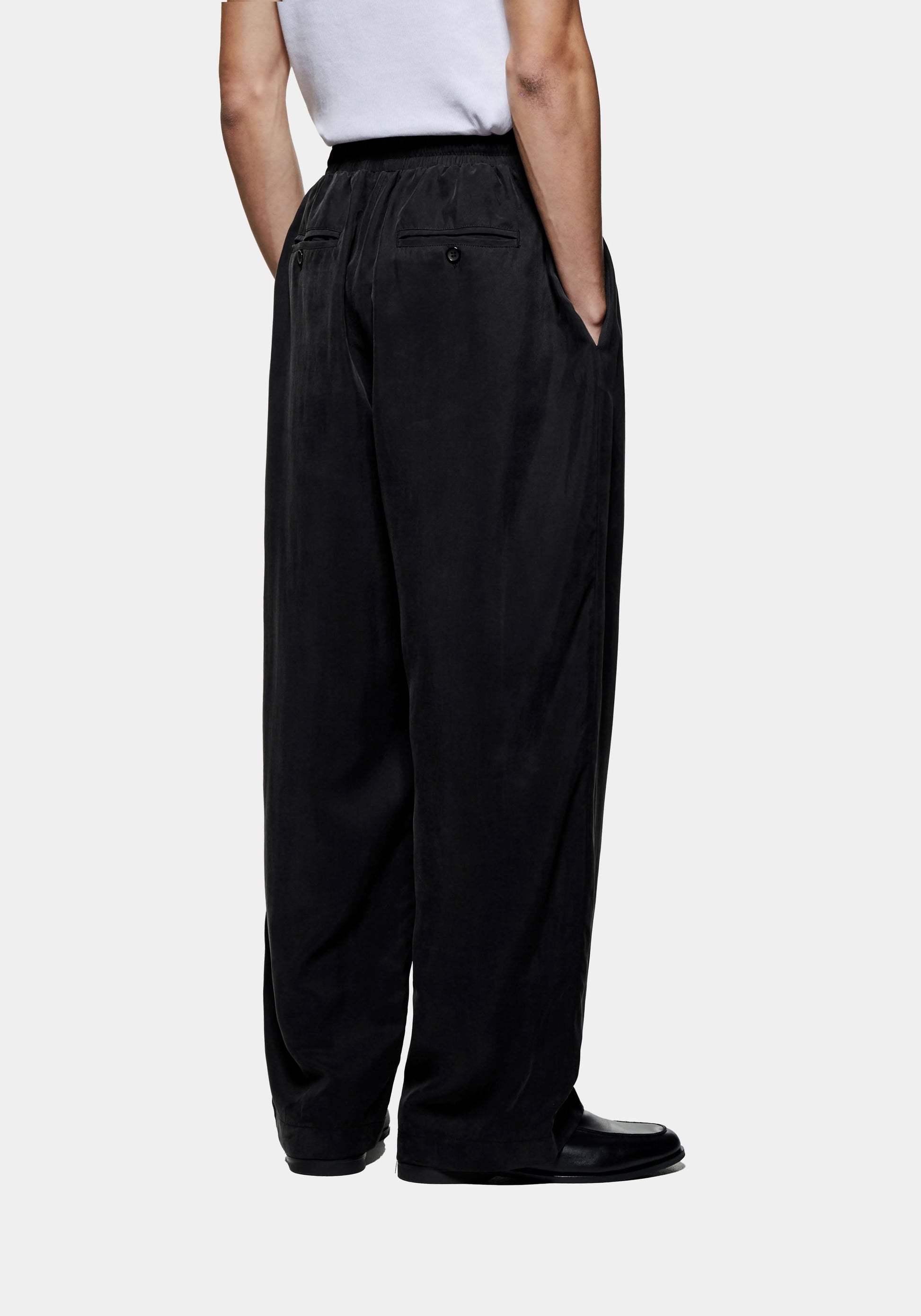 SANDWASH CUPRO WIDE LEG TROUSERS