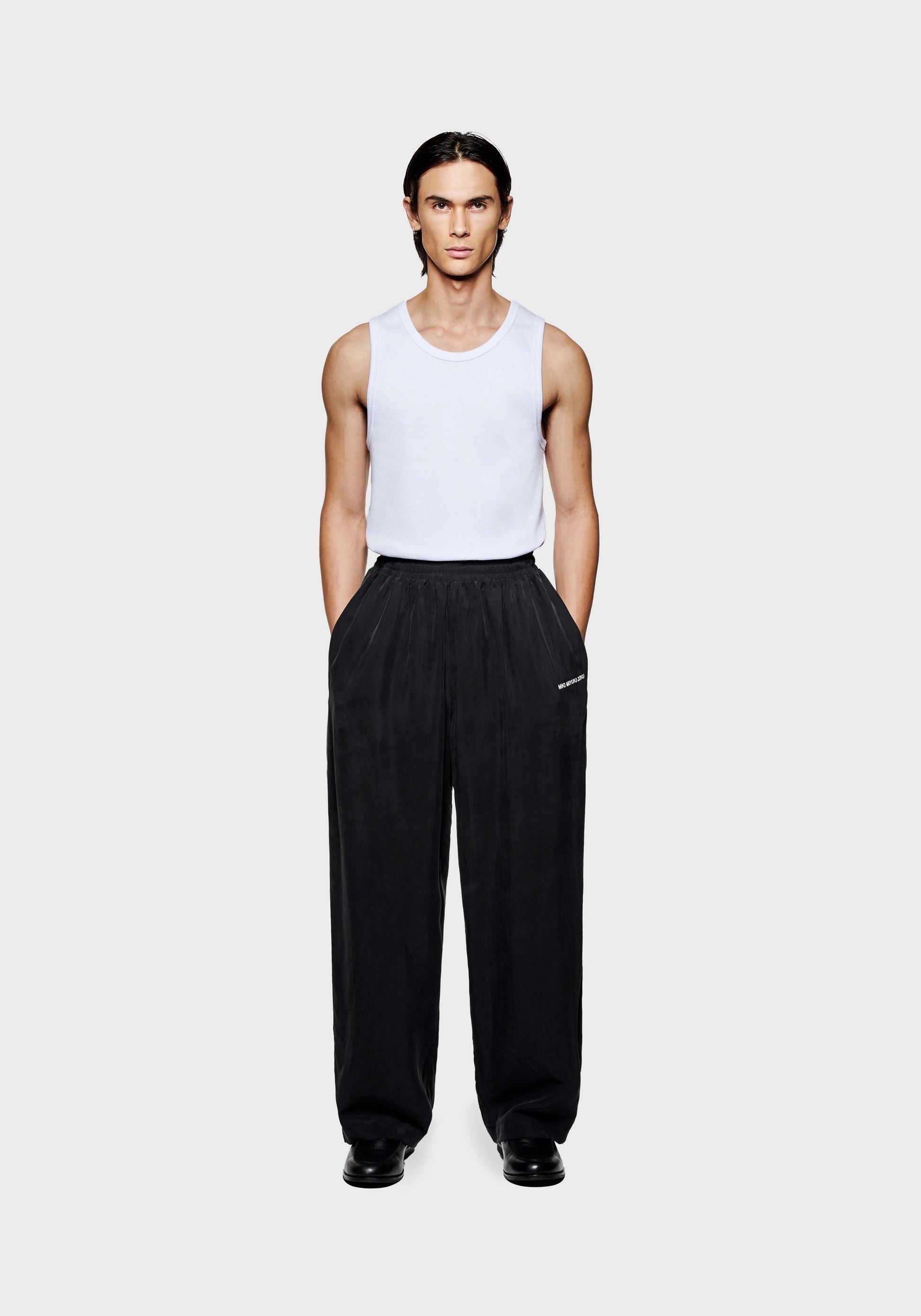 SANDWASH CUPRO WIDE LEG TROUSERS