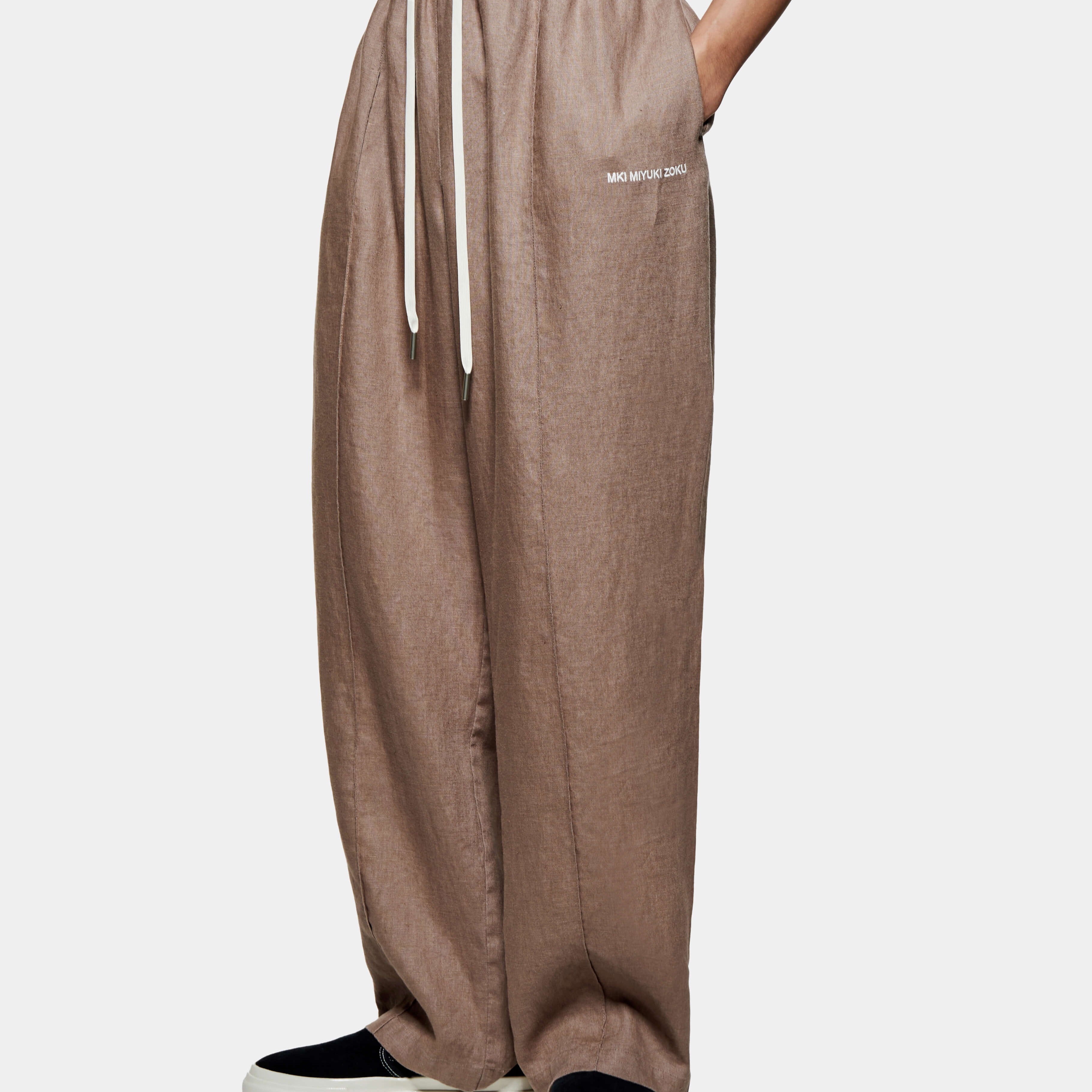 LINEN WIDE LEG TROUSERS