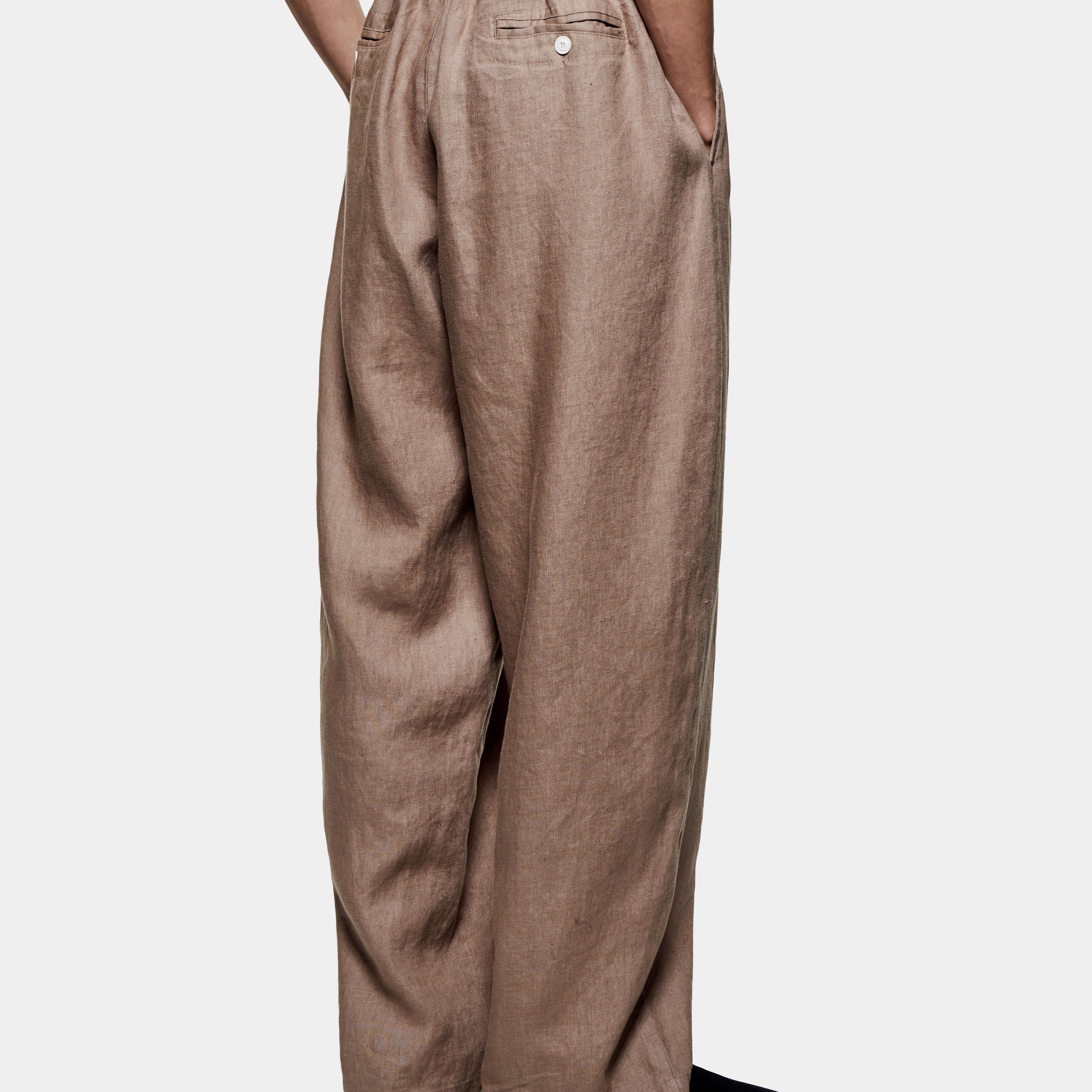 LINEN WIDE LEG TROUSERS