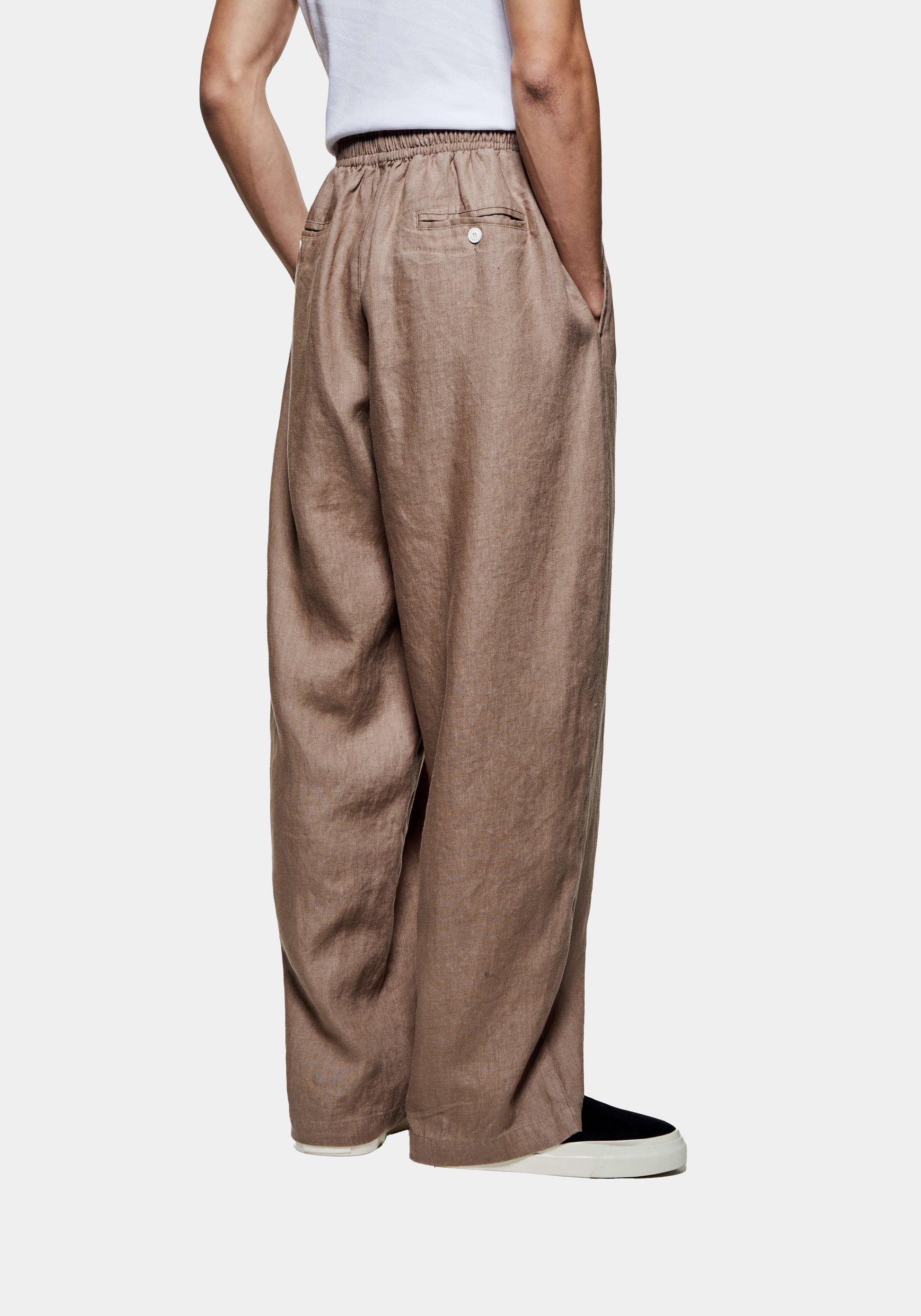 LINEN WIDE LEG TROUSERS
