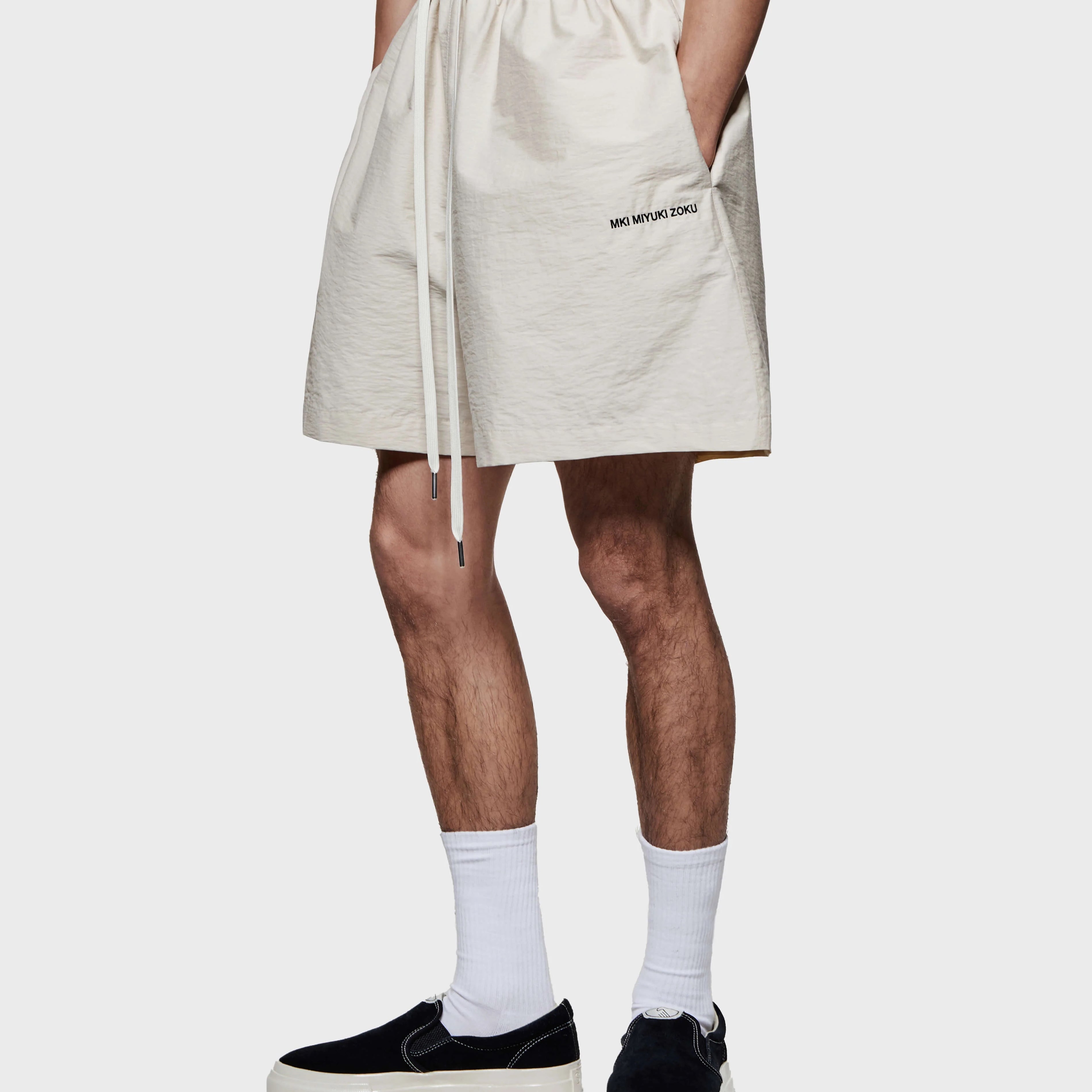 WASHED COTTON NYLON SHORTS