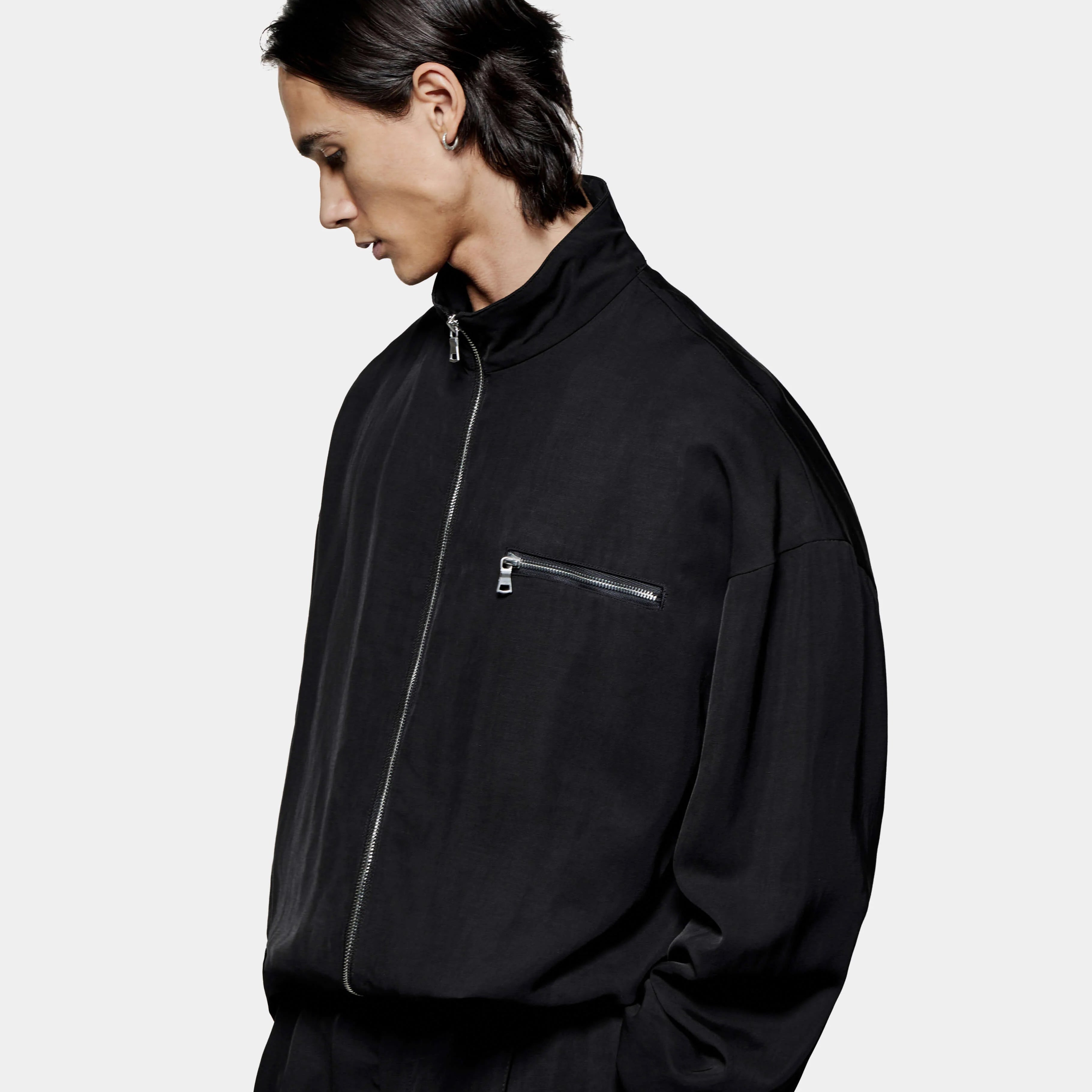 VISCOSE LINEN TRACK JACKET