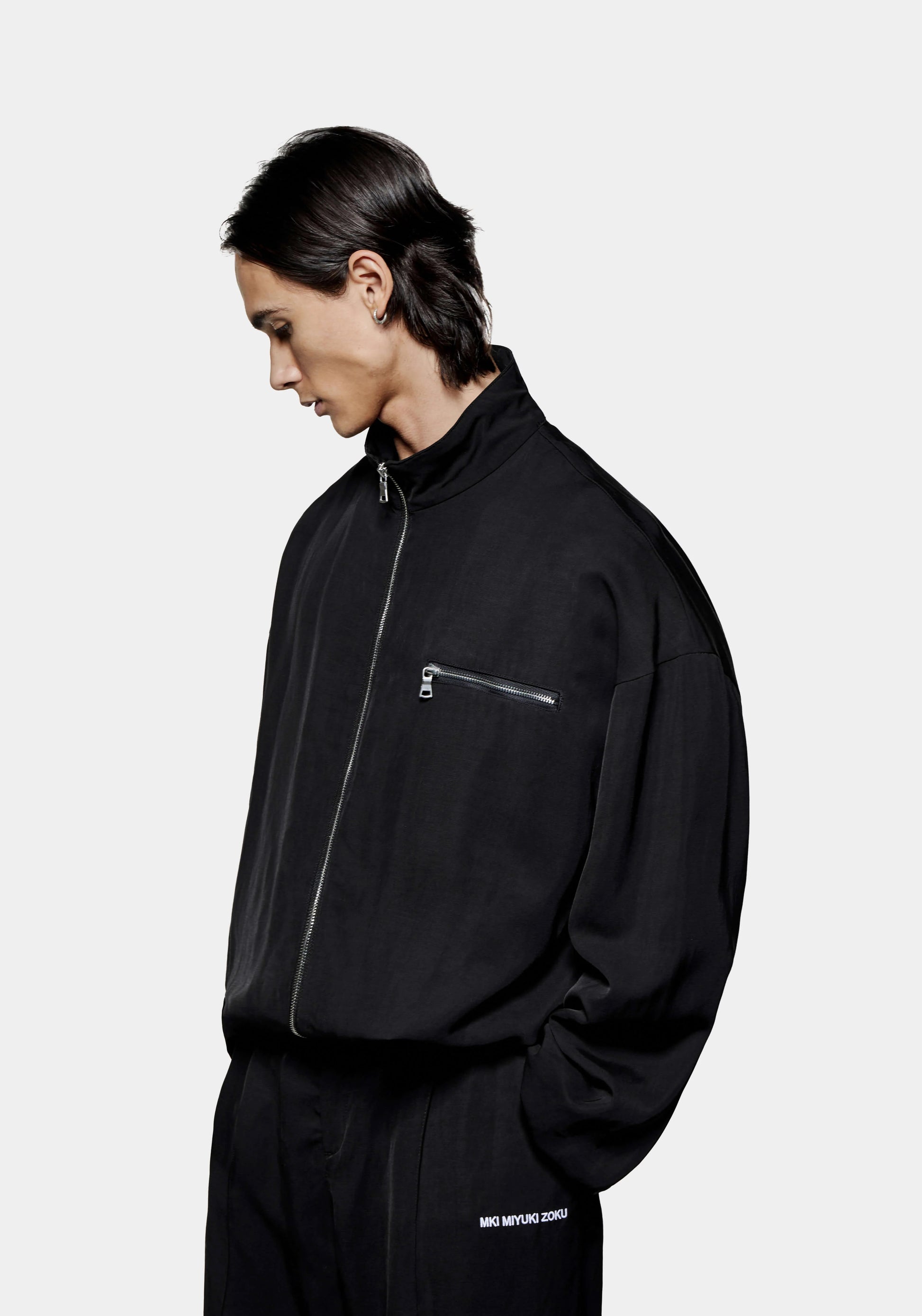 VISCOSE LINEN TRACK JACKET
