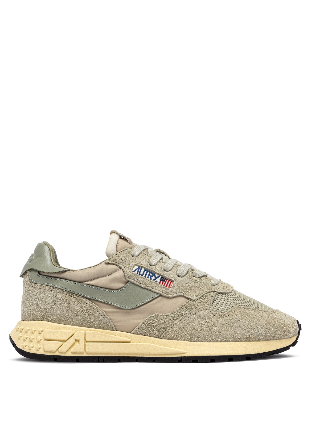 SNEAKERS REELWIND AUS NYLON UND WILDLEDER IN SPONGE UND SEA GRASS