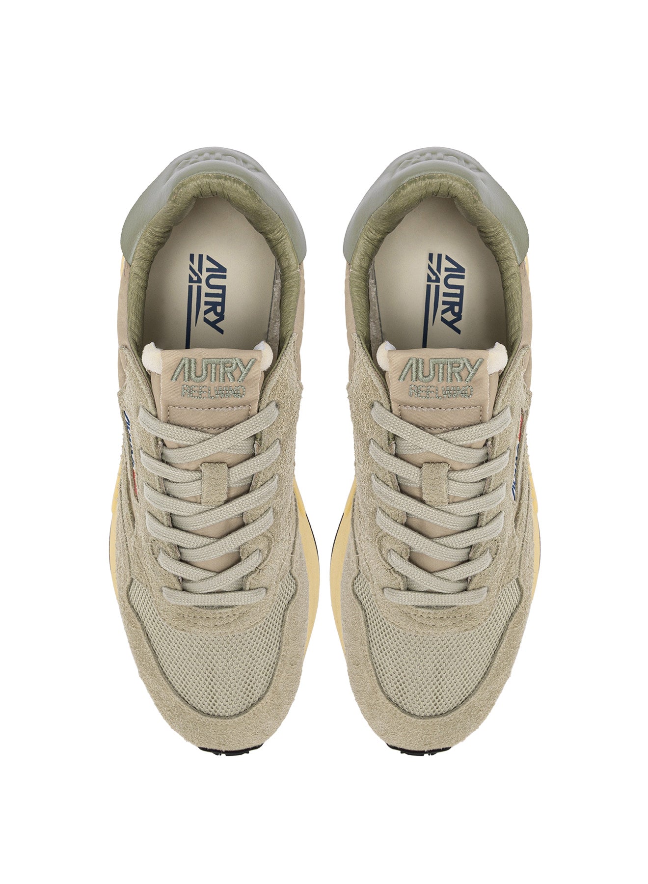 SNEAKERS REELWIND AUS NYLON UND WILDLEDER IN SPONGE UND SEA GRASS