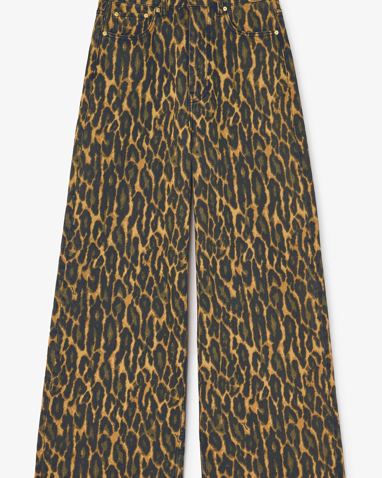 Baggy-Jeans mit Leopardenmuster