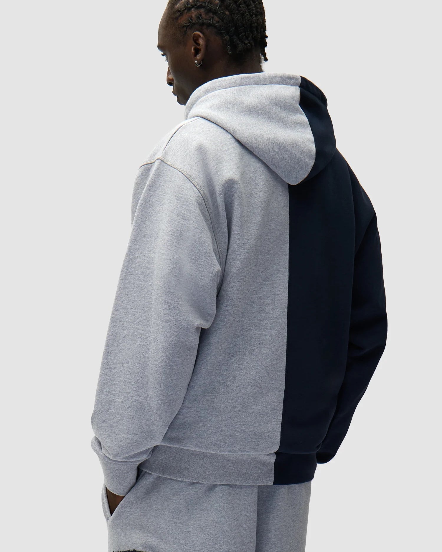 Split Patch Zip Hoodie