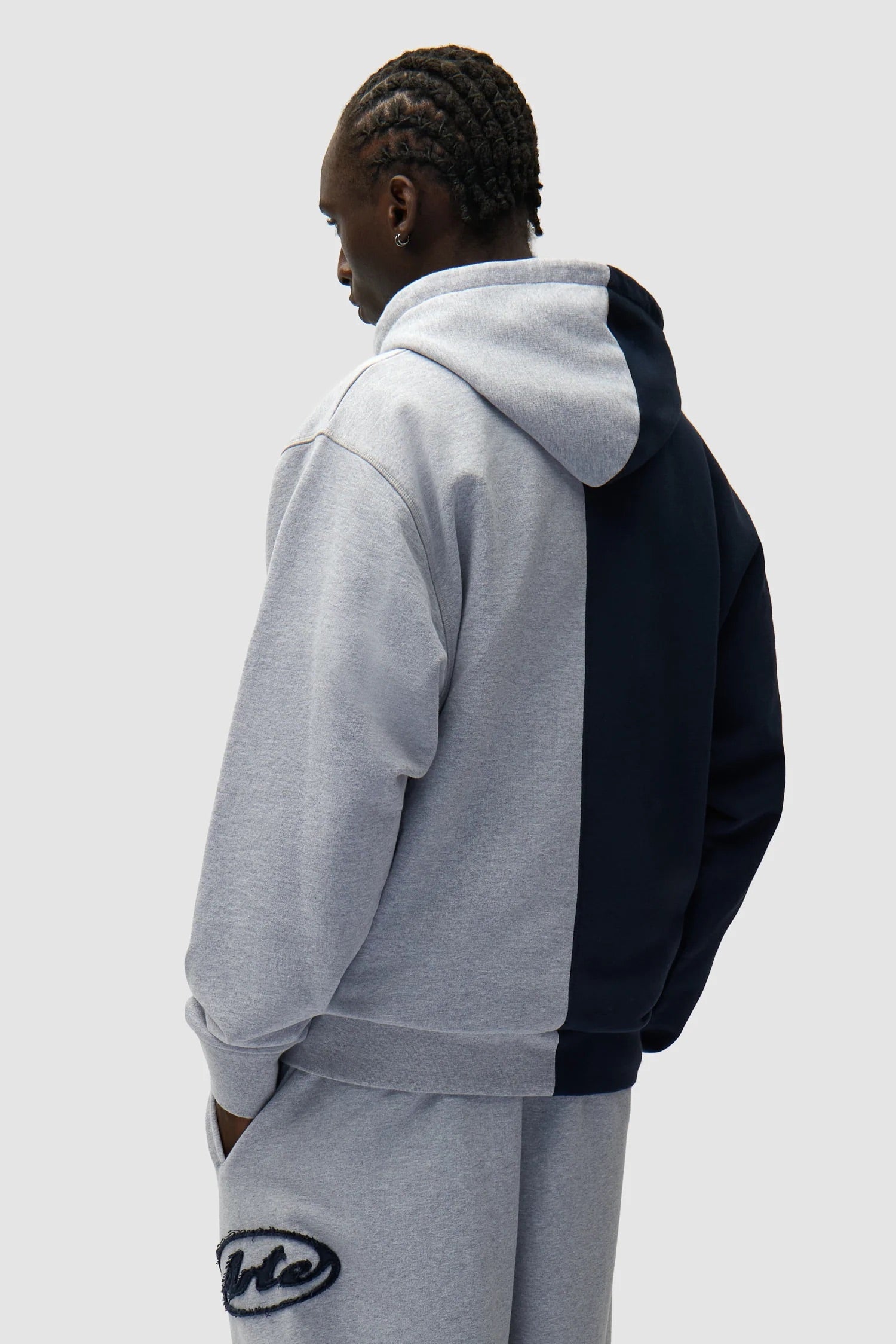Split Patch Zip Hoodie