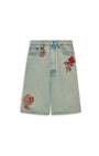 Short Jean Dusty Brodé Fleurs
