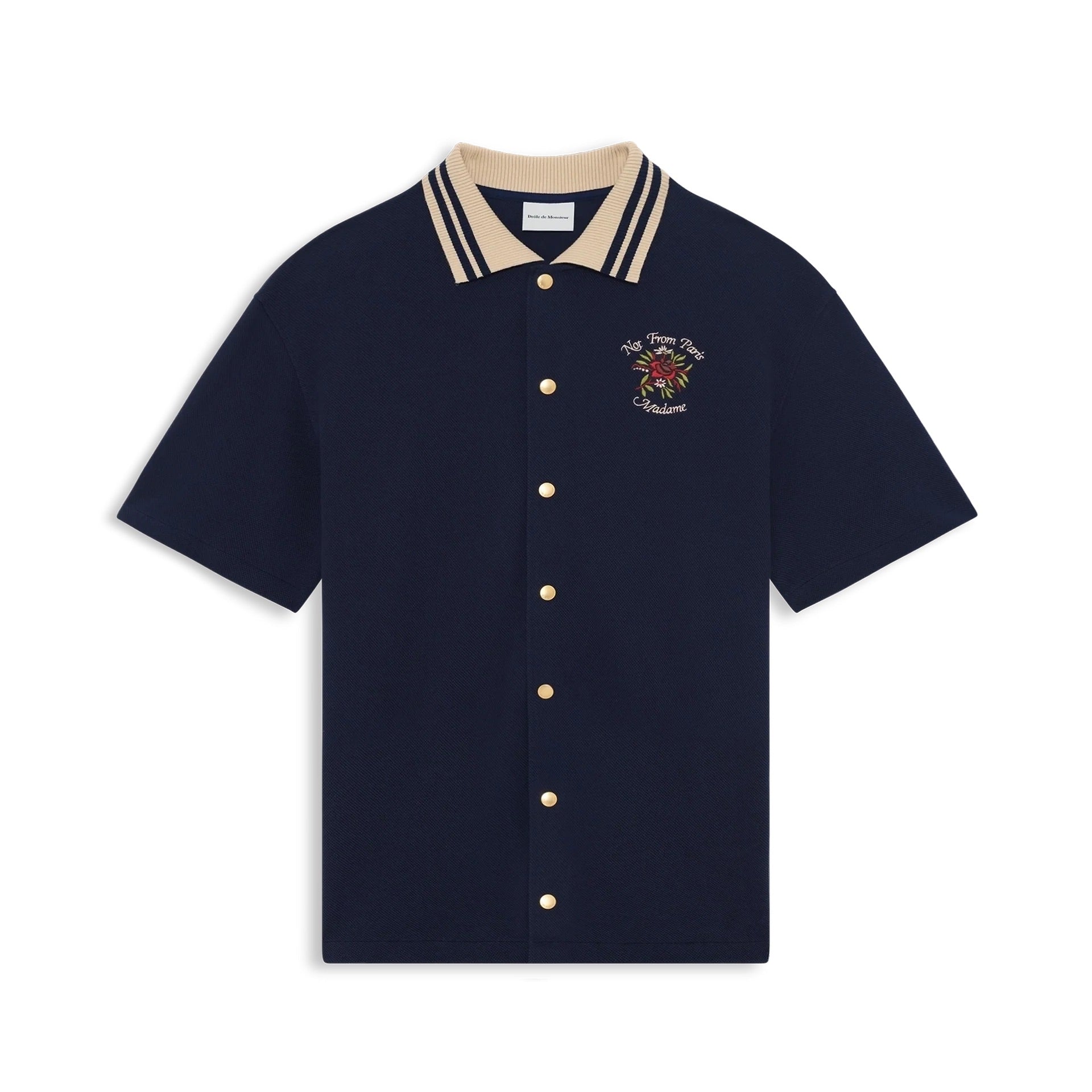 Chemise Piquée Slogan Rose