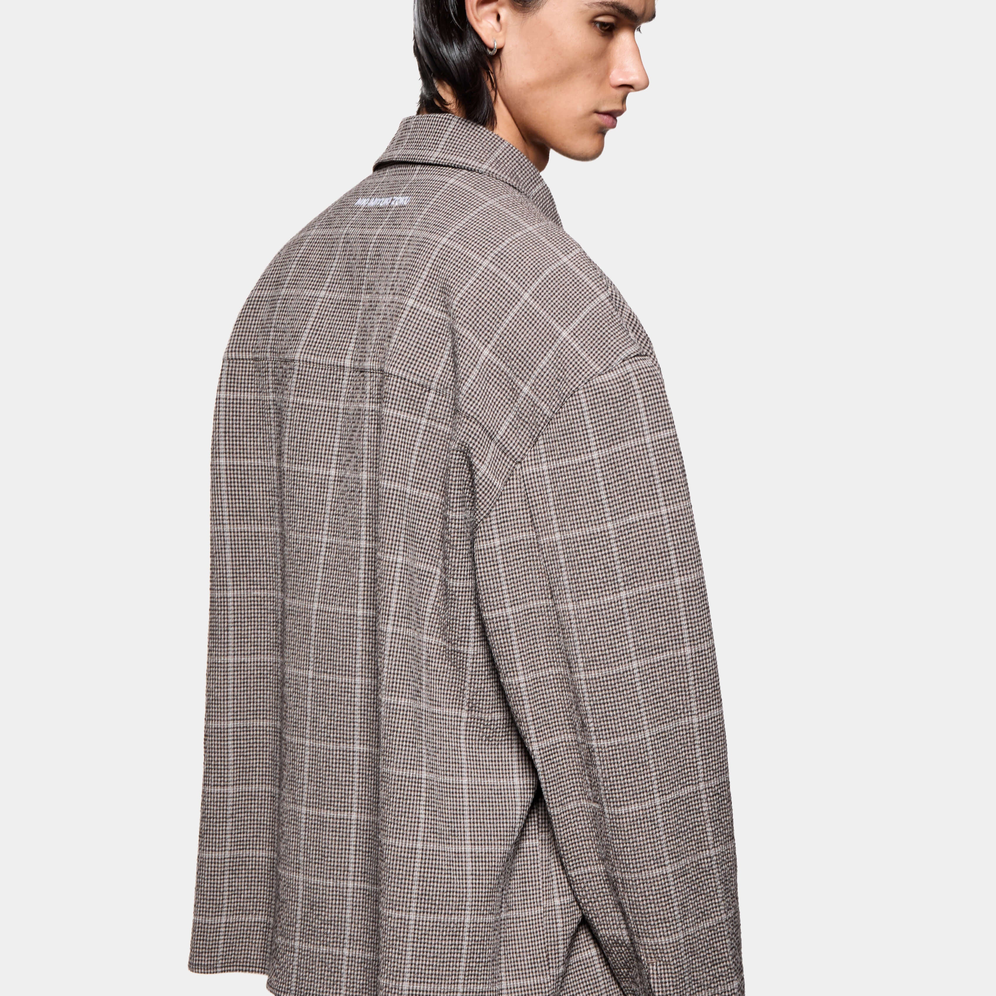 SEERSUCKER CHECK BOX DRESS SHIRT