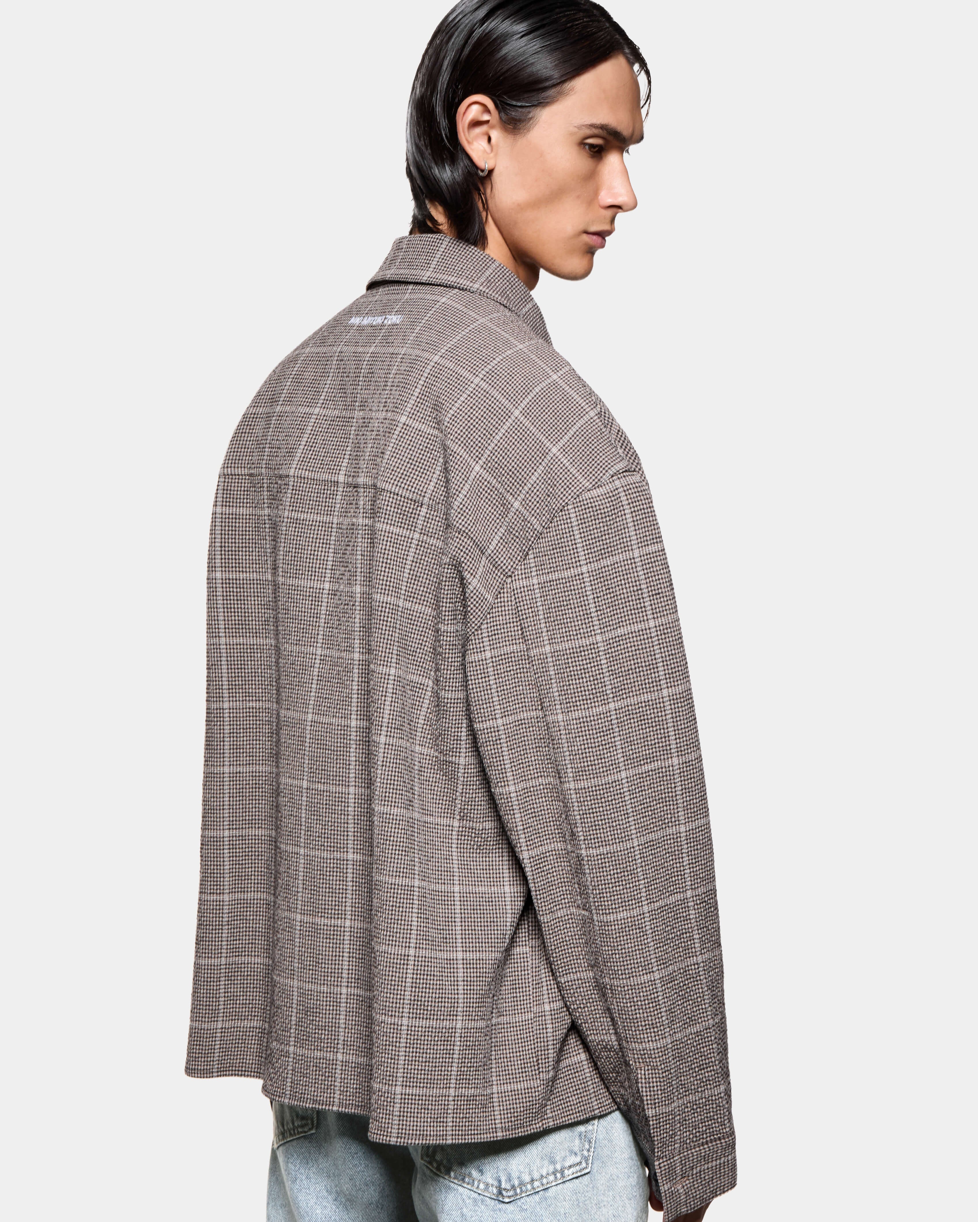 SEERSUCKER CHECK BOX DRESS SHIRT