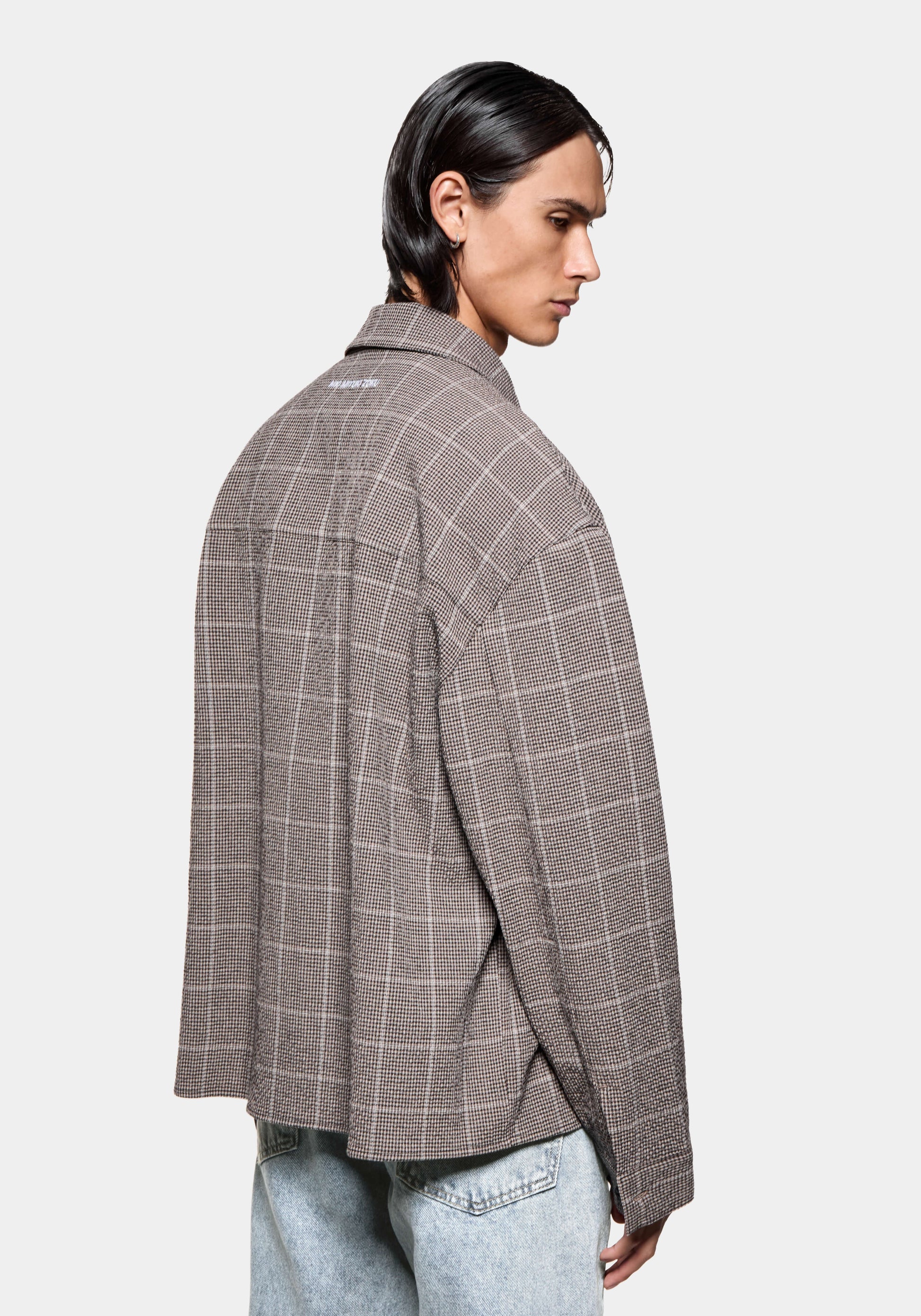 SEERSUCKER CHECK BOX DRESS SHIRT
