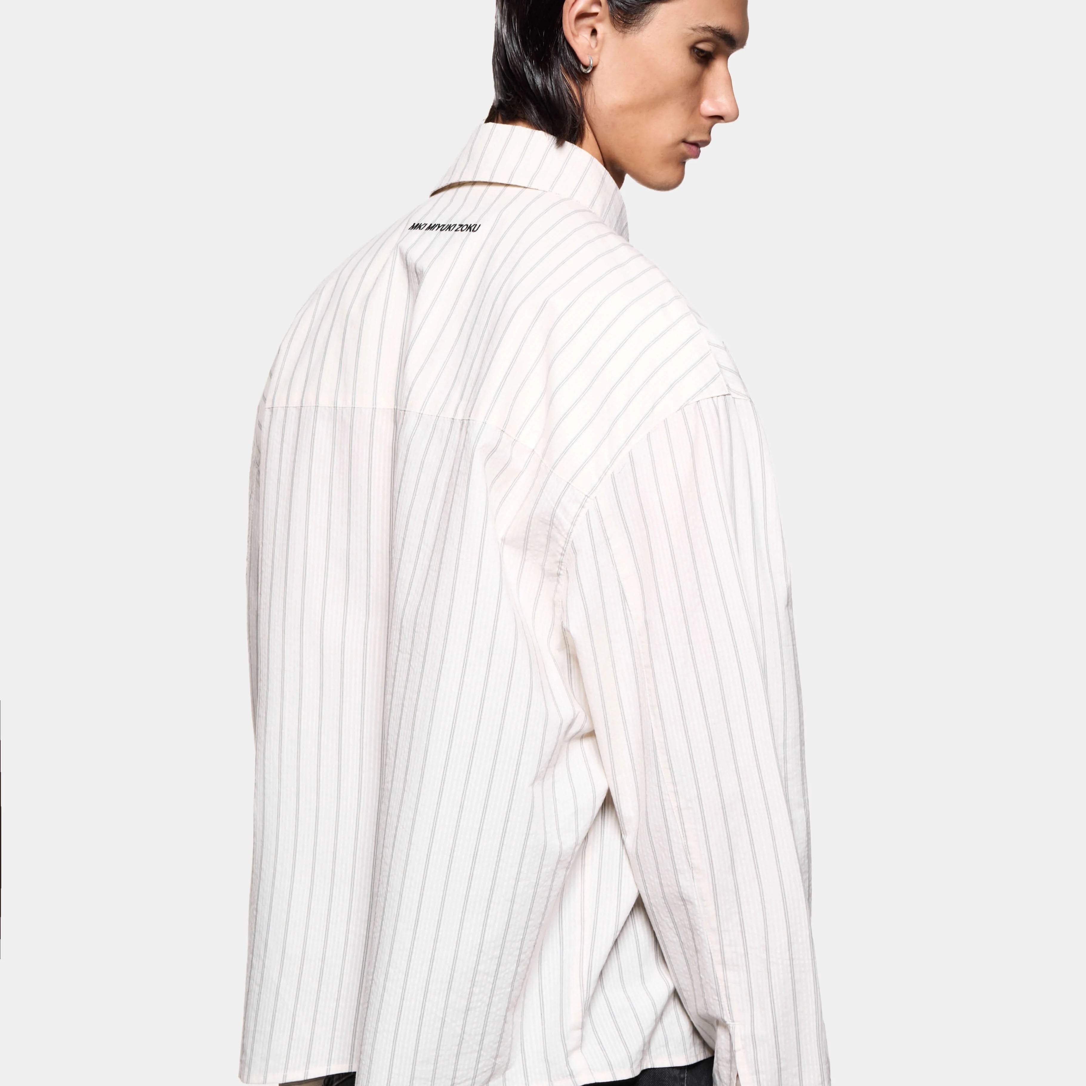 SEERSUCKER STRIPE BOX DRESS SHIRT