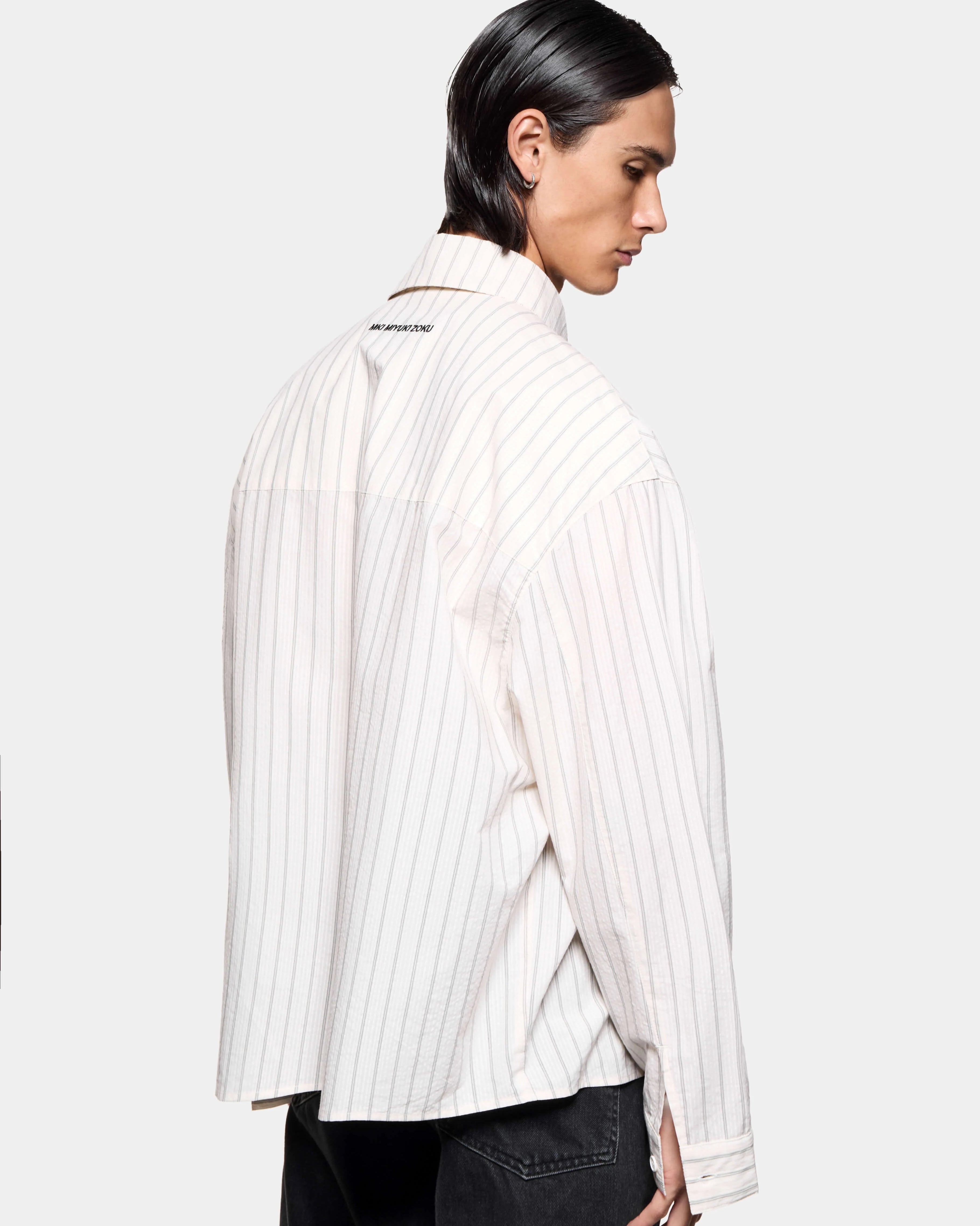 SEERSUCKER STRIPE BOX DRESS SHIRT