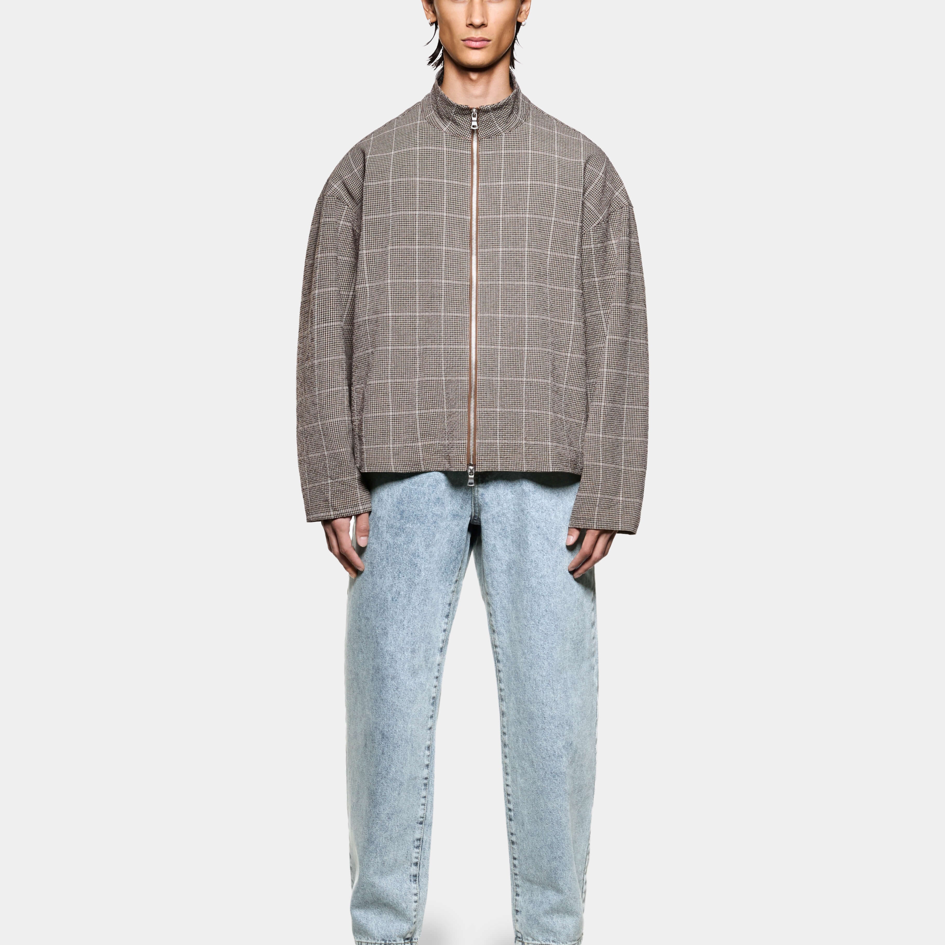 SEERSUCKER CHECK TRACK JACKET