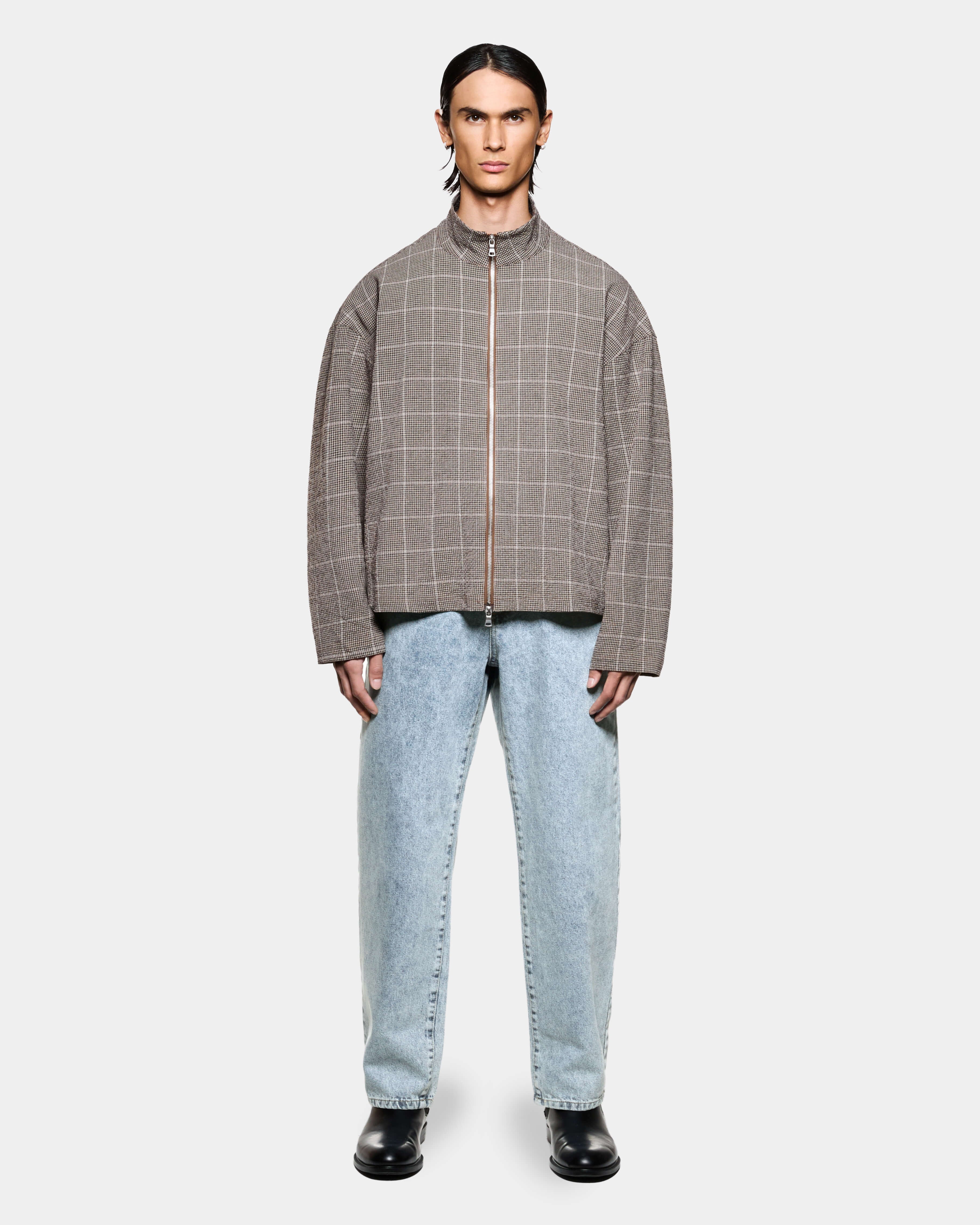 SEERSUCKER CHECK TRACK JACKET