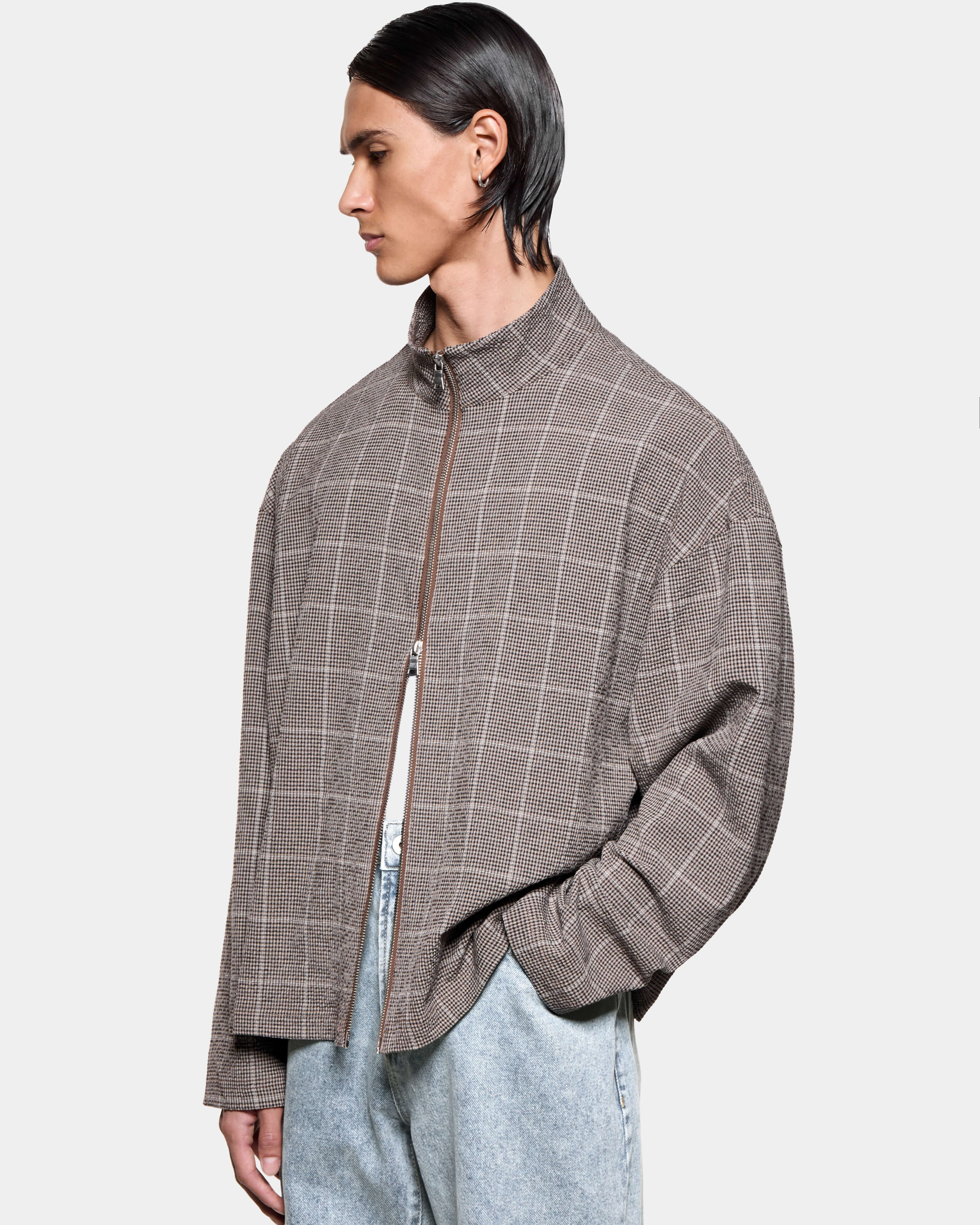 SEERSUCKER CHECK TRACK JACKET