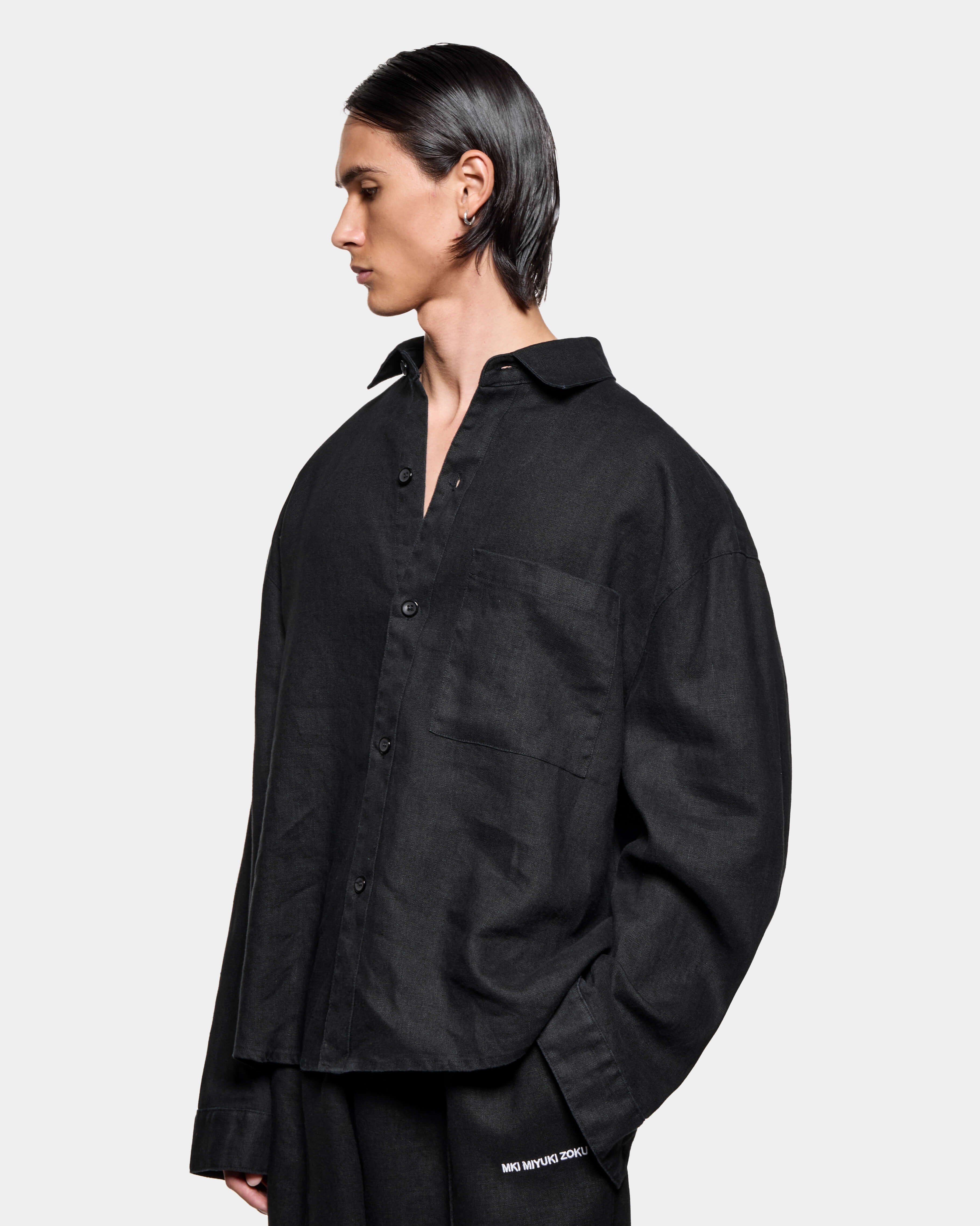LINEN BOX DRESS SHIRT