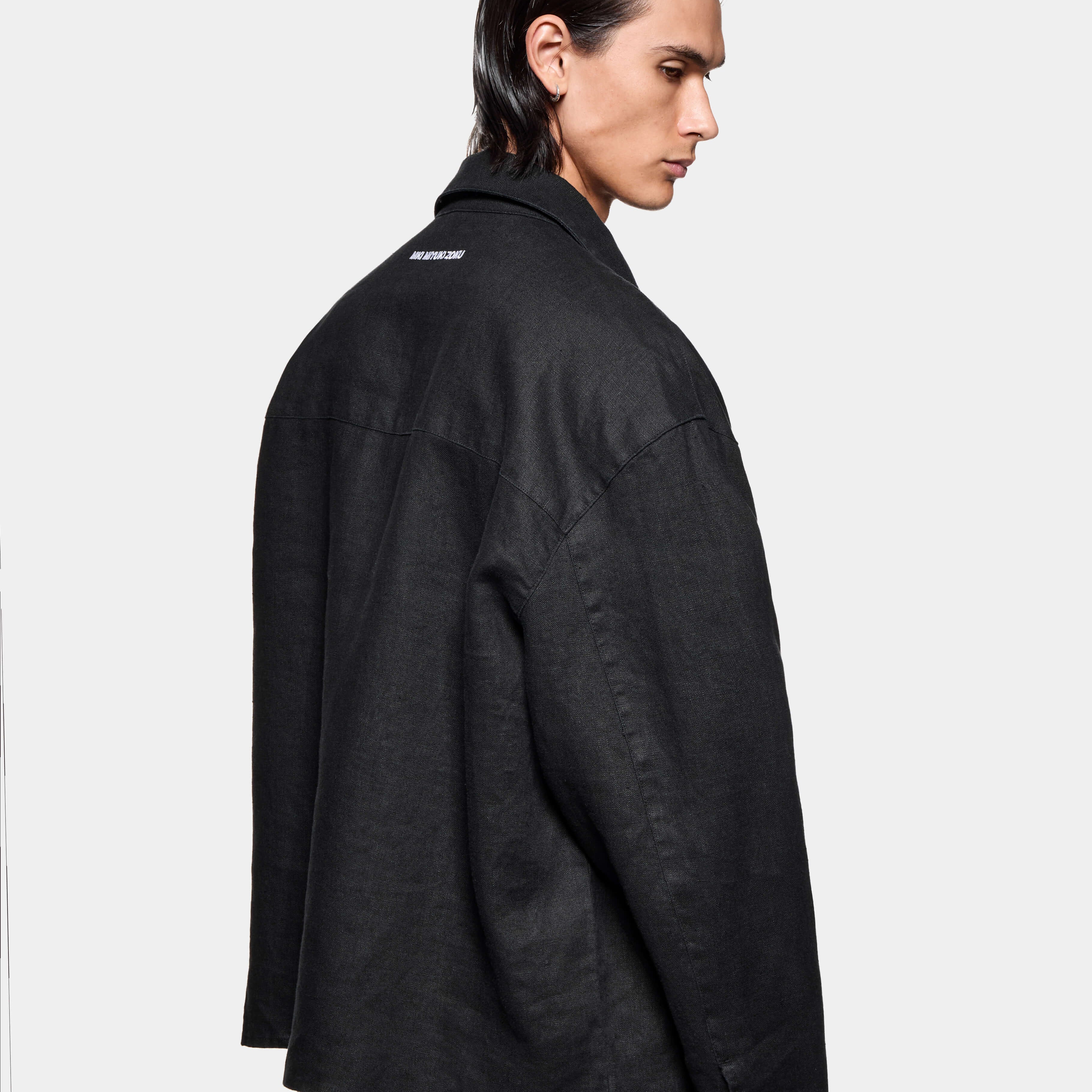 LINEN BOX DRESS SHIRT