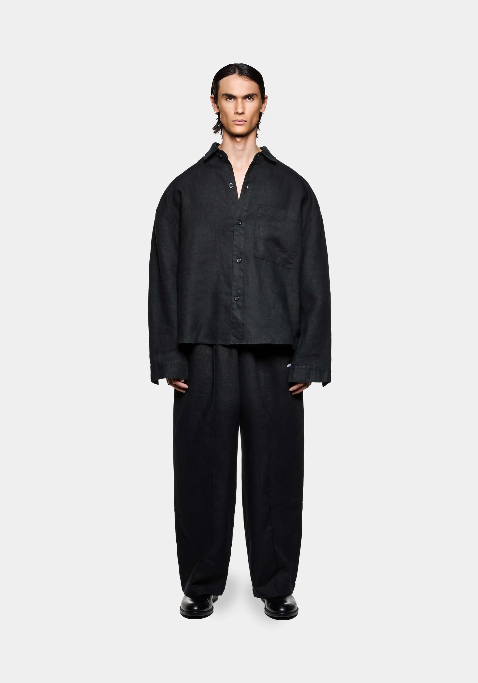LINEN BOX DRESS SHIRT