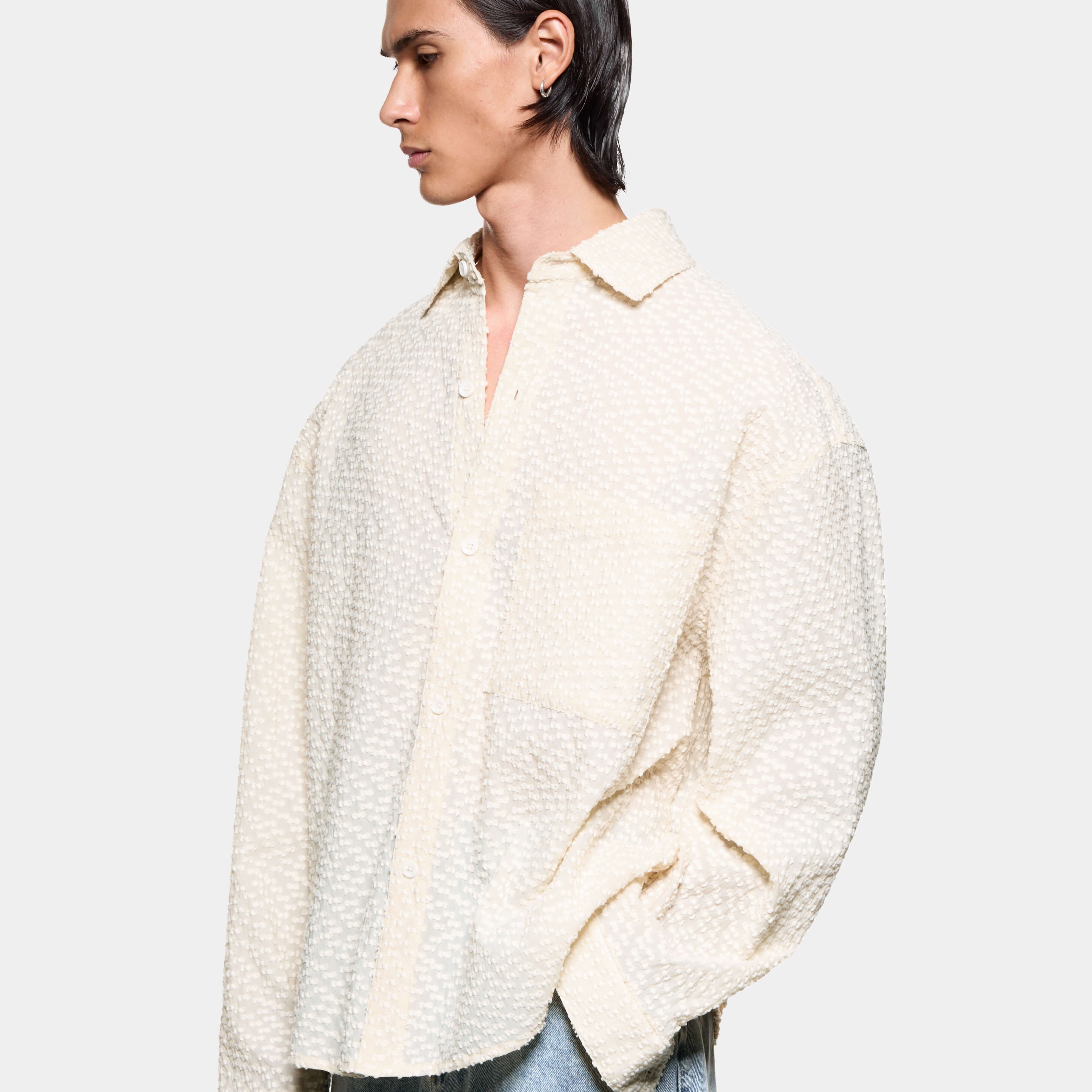 RIBBON JACQUARD BOX DRESS SHIRT