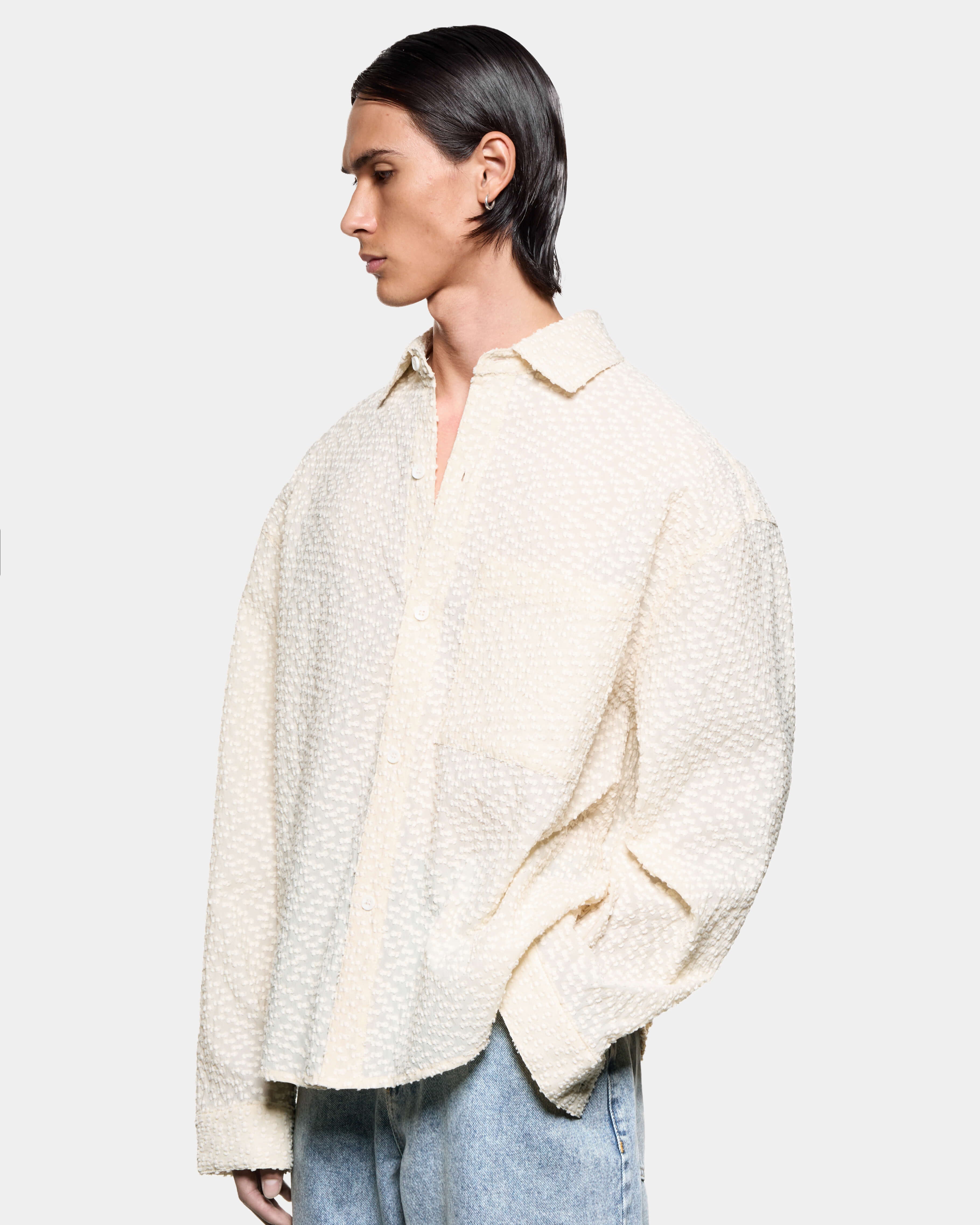RIBBON JACQUARD BOX DRESS SHIRT