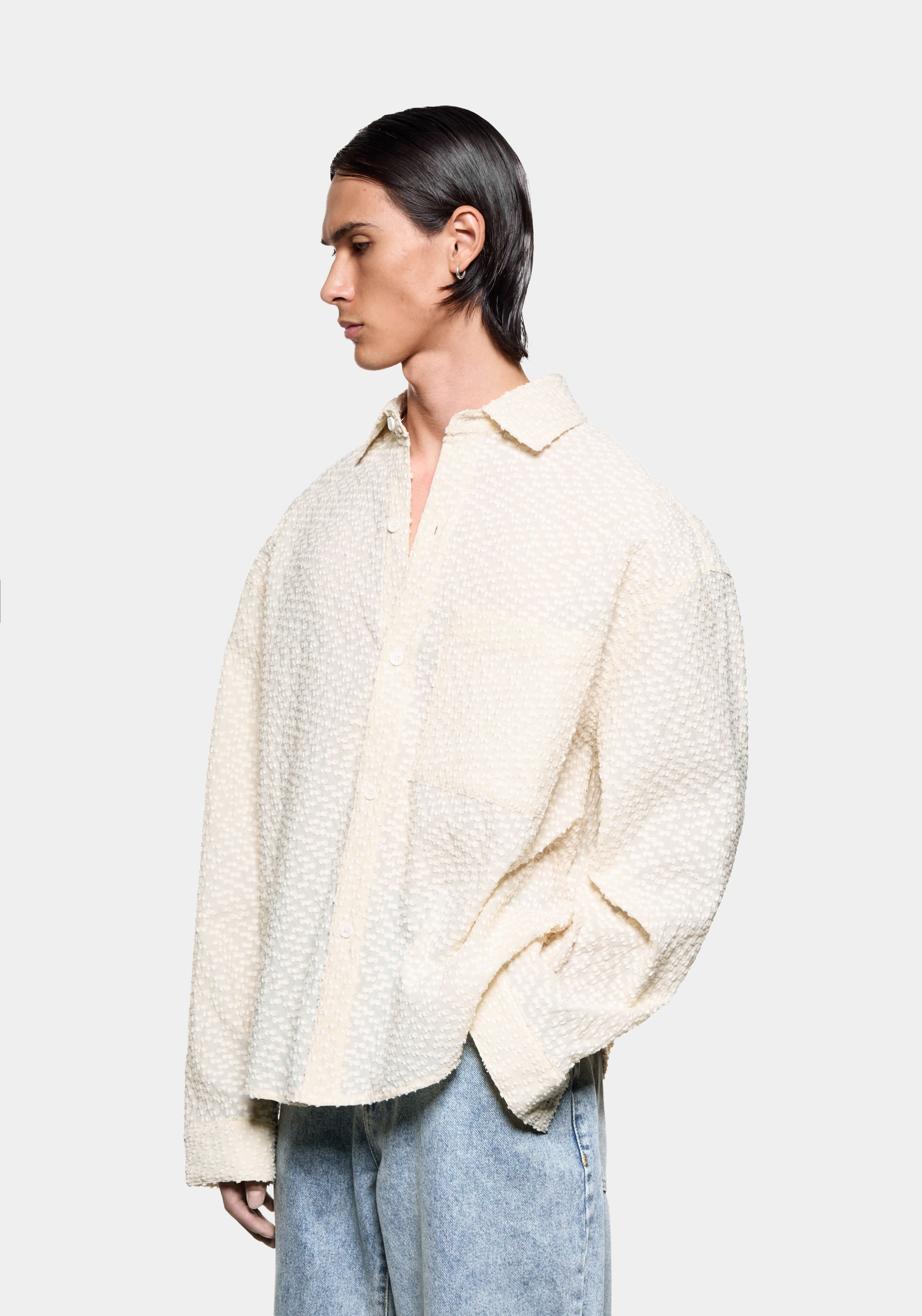 RIBBON JACQUARD BOX DRESS SHIRT