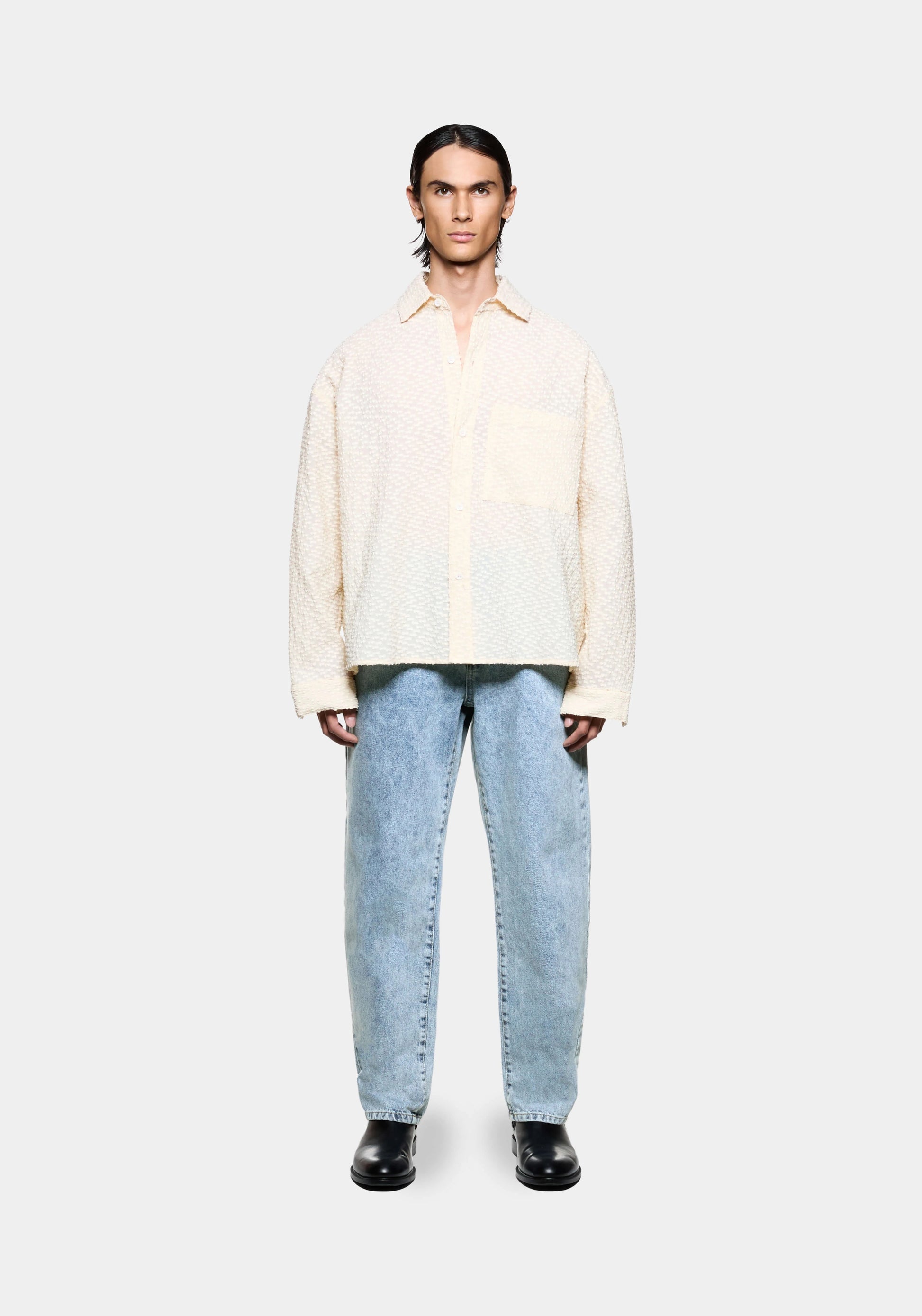 RIBBON JACQUARD BOX DRESS SHIRT