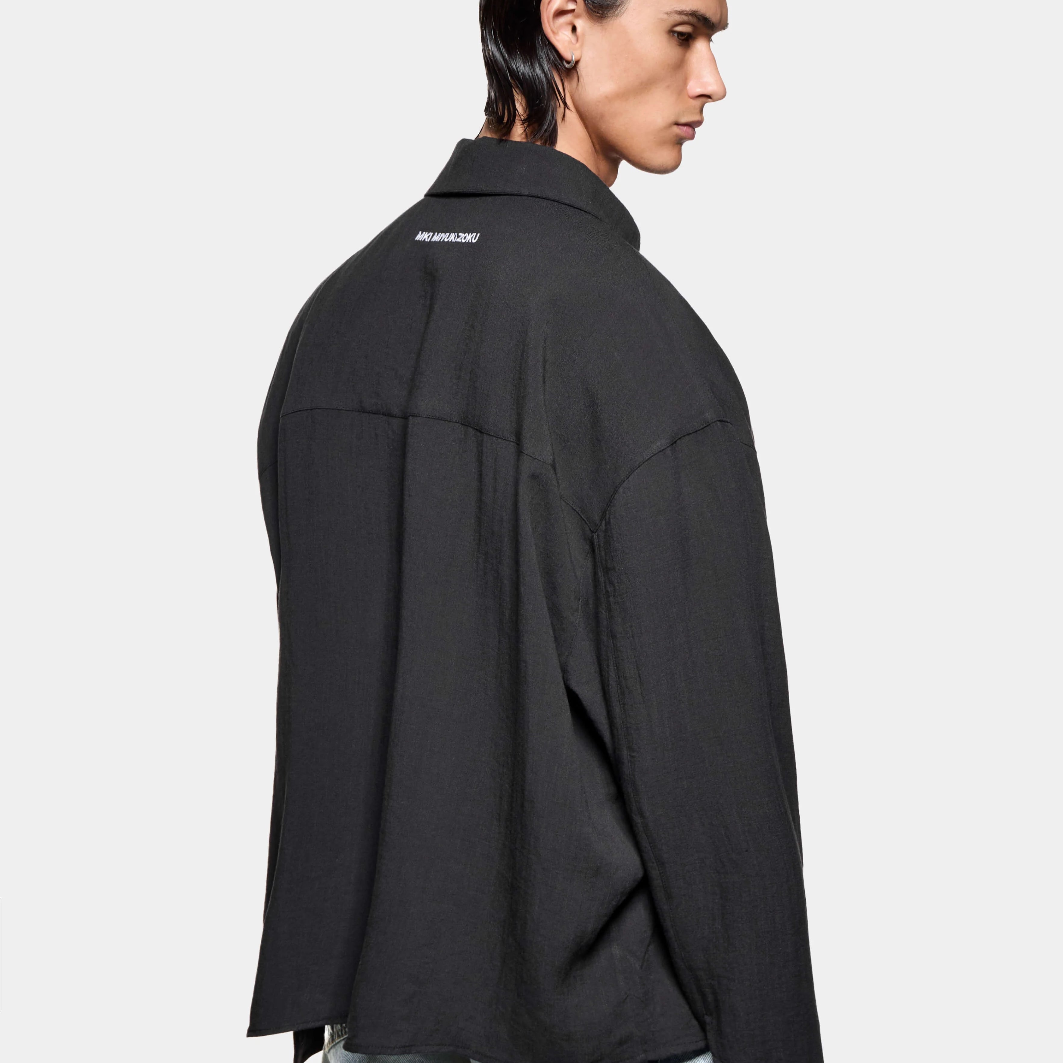 DRAPE SLUB BOX DRESS SHIRT