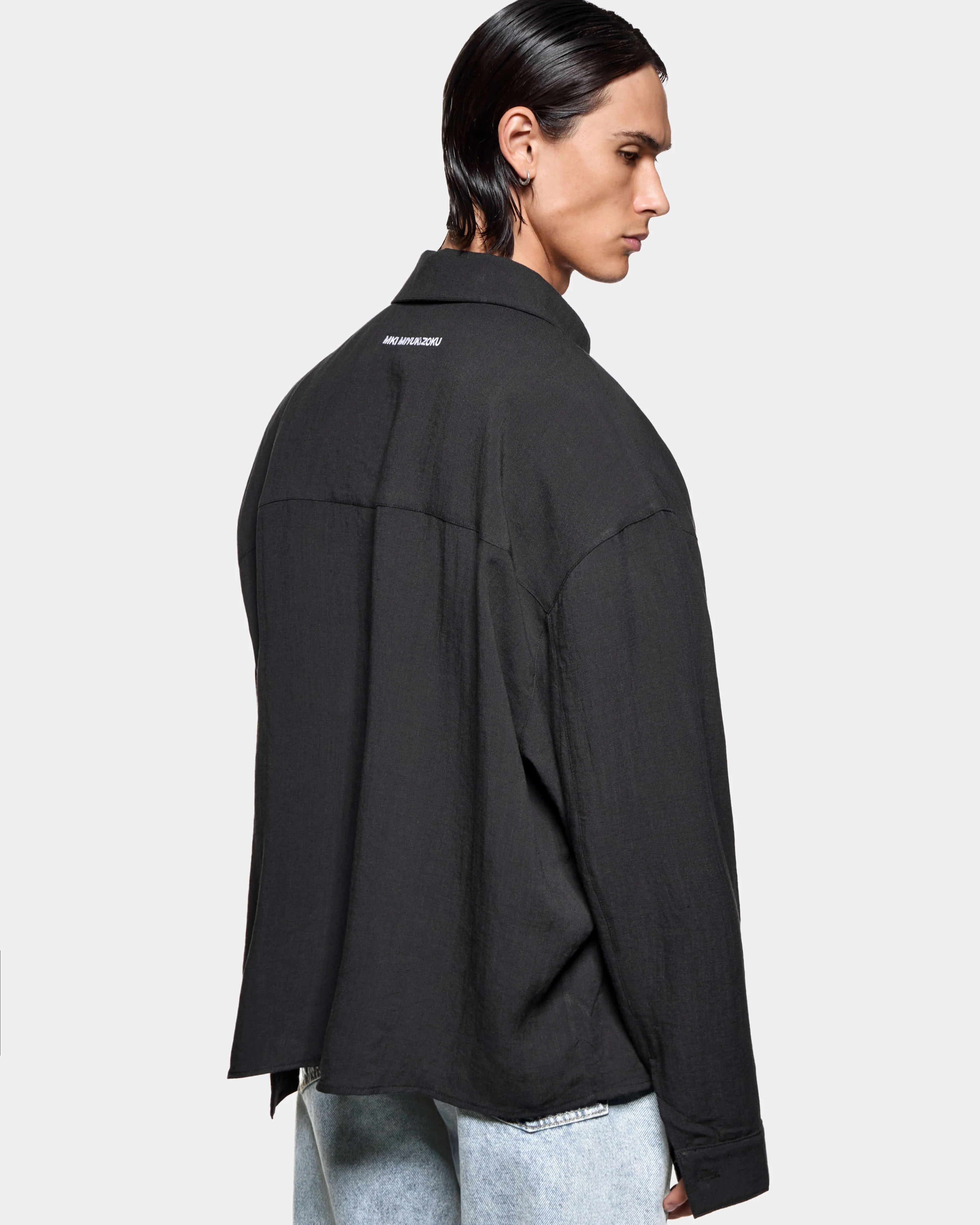 DRAPE SLUB BOX DRESS SHIRT