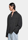 DRAPE SLUB BOX DRESS SHIRT