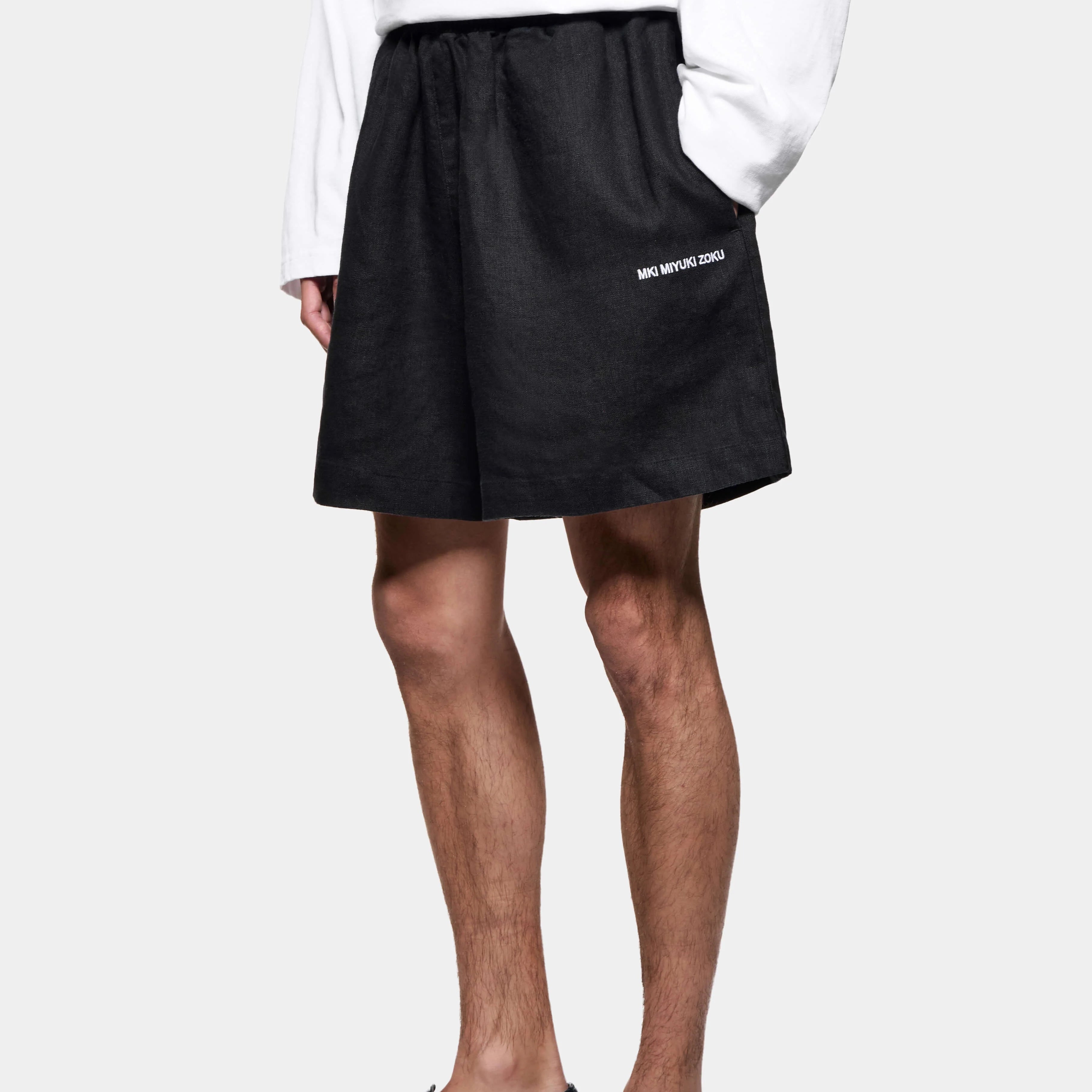 LINEN WIDE LEG SHORTS