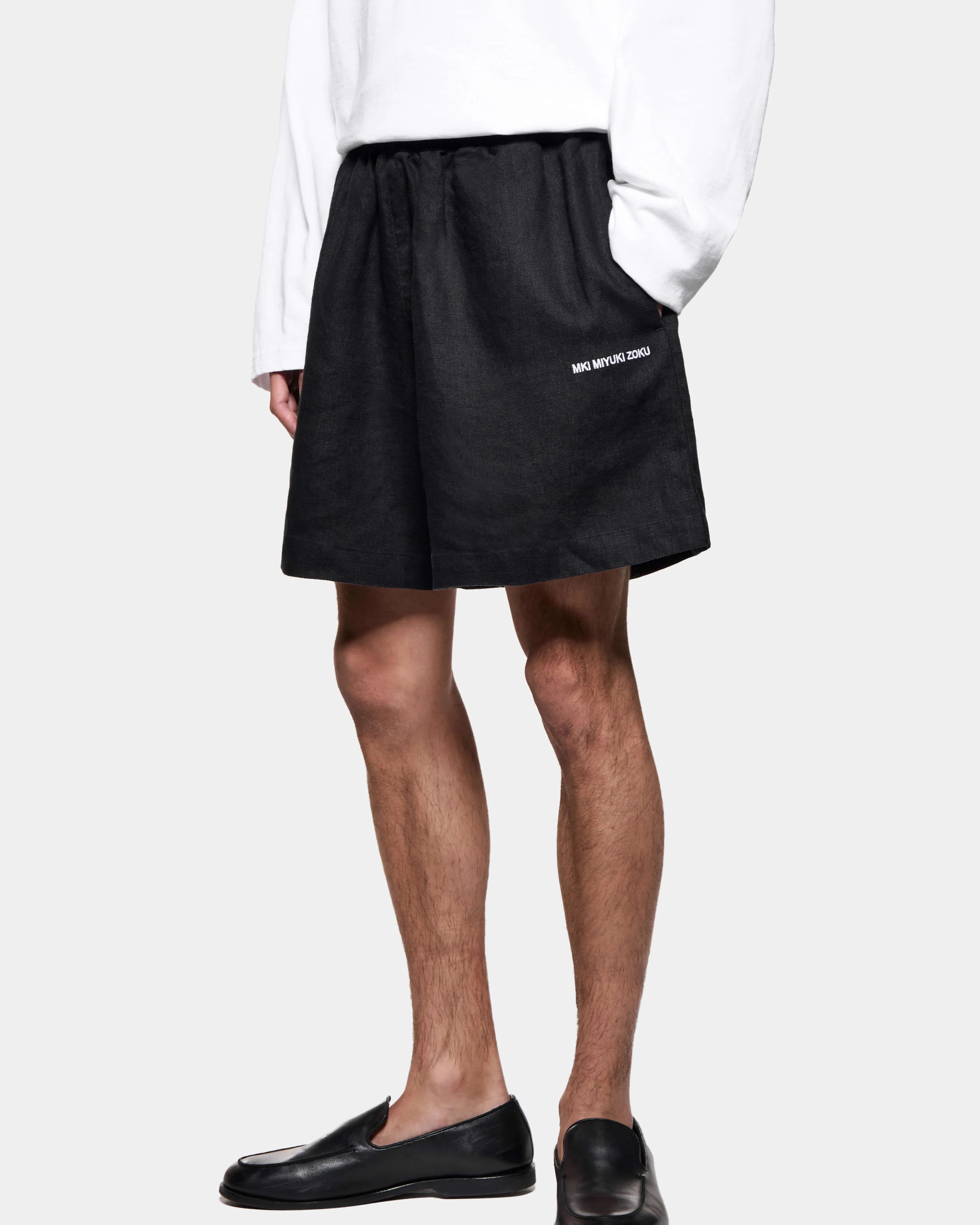 LINEN WIDE LEG SHORTS