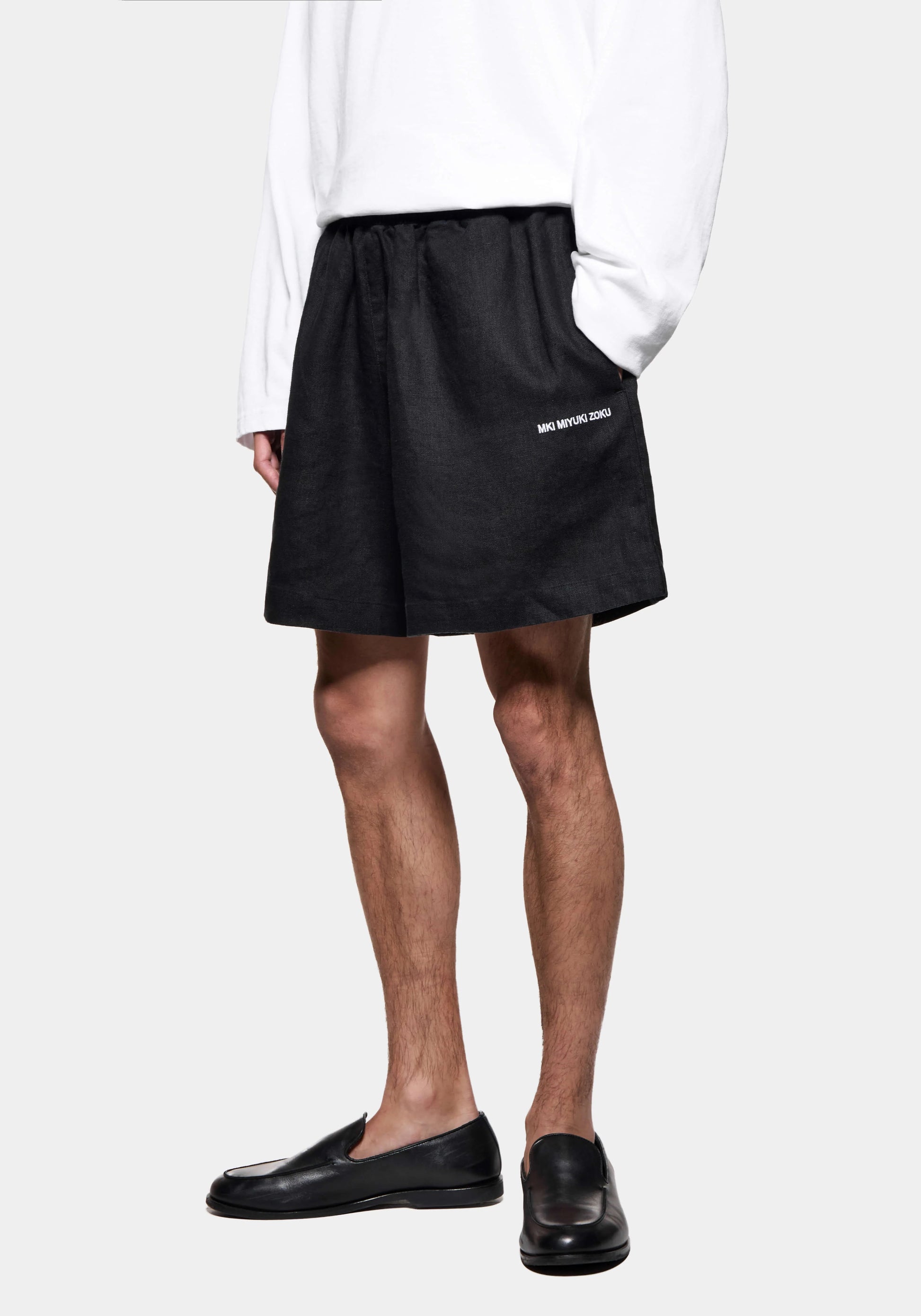 LINEN WIDE LEG SHORTS